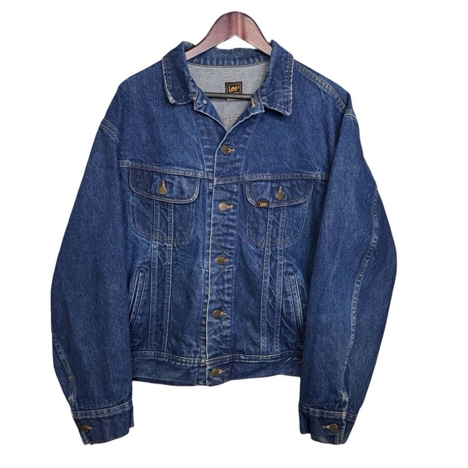 Vintage 1980s Lee Jacket Denim 48 Reg 220-8589 PATD 153438