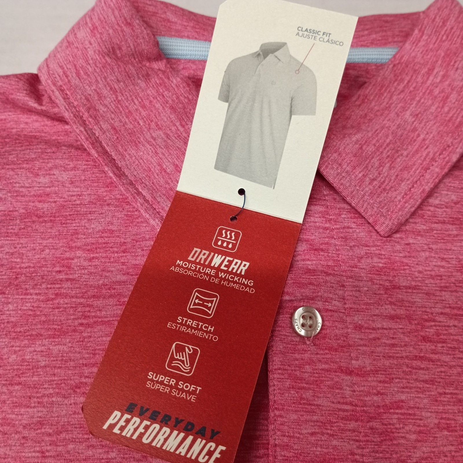 Chaps Chaps Performance Polo Shirt Men's XL Pink Moisture Wicking Size US XL / EU 56 / 4 - 3 Thumbnail