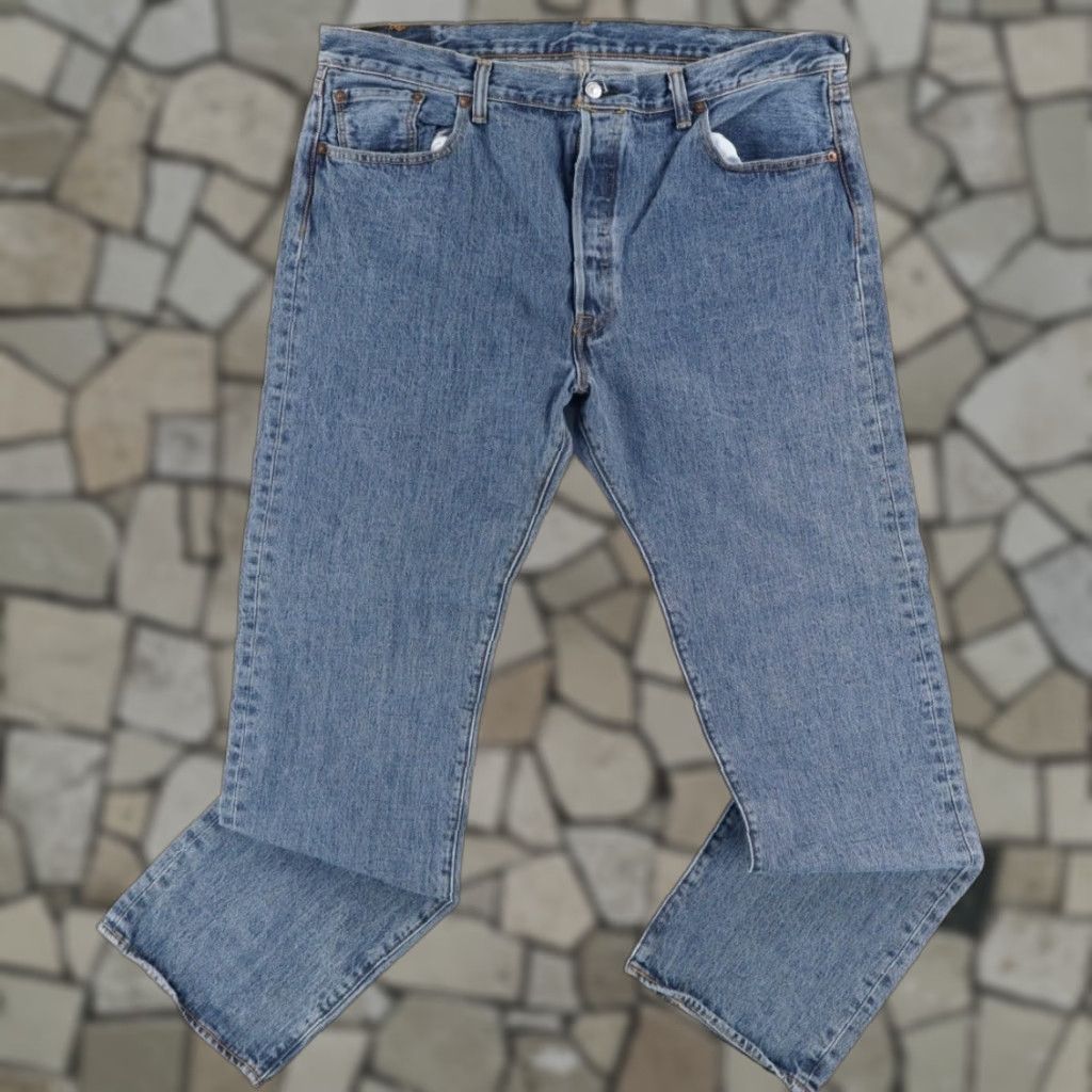 Denime Levis 501 Button Fly Cotton Denim Jeans Pants Blue Men's 40 Size US 40 / EU 56 - 1 Thumbnail