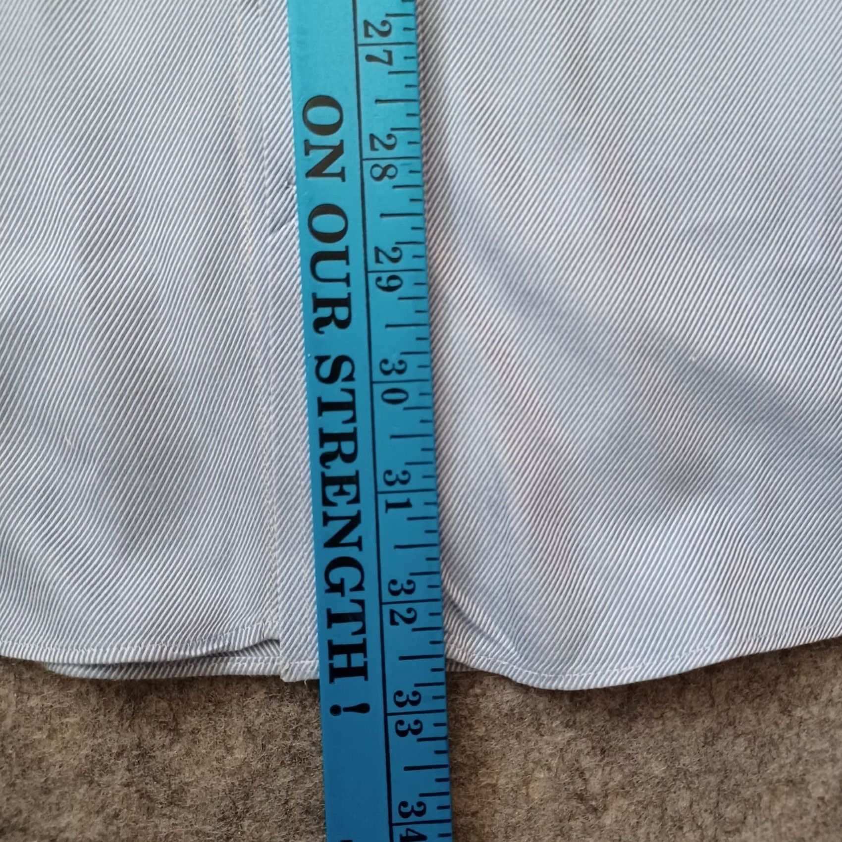 Saks Fifth Avenue Saks Fifth Avenue Shirt Mens 17 34/35 Blue Stripe Button Down 2 Ply Cotton Dress Shirt Slim Front Cuff Pattern Blue Stripe Mens Size US XL / EU 56 / 4 - 7 Thumbnail