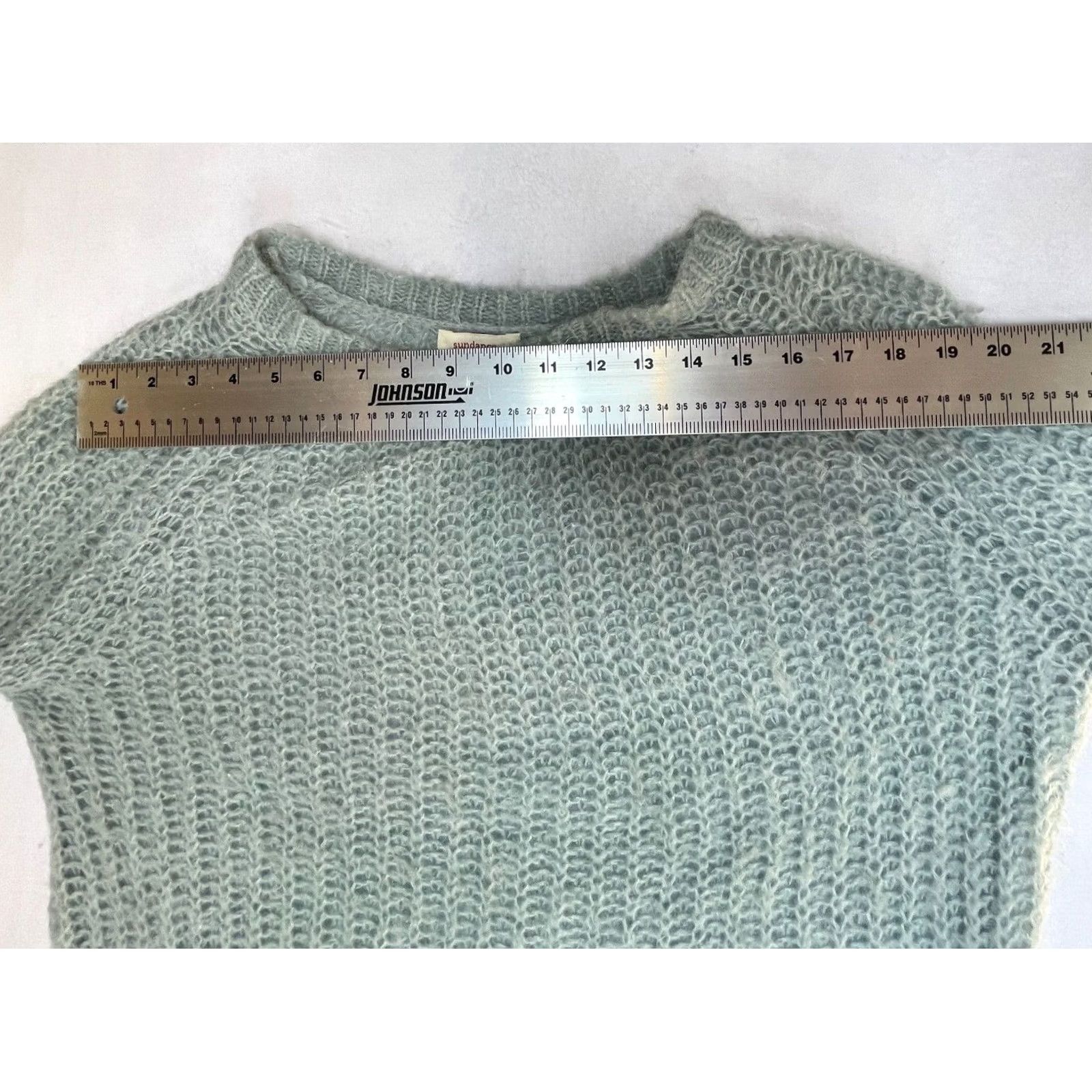 Vintage Sundance Womens Blue Mohair Lambswool Pullover Sweater Medium Knitted Hi-Low Hem Size M / US 6-8 / IT 42-44 - 7 Thumbnail