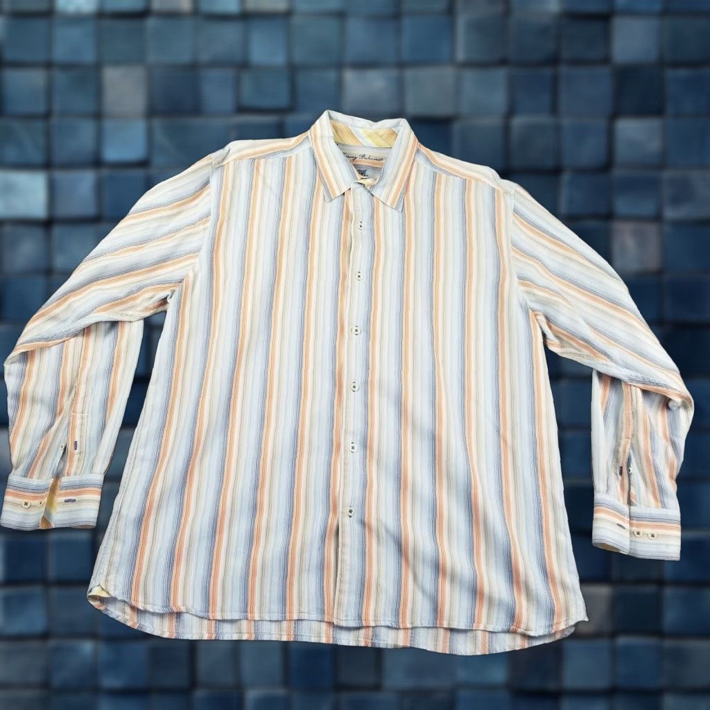 Tommy Bahama VINTAGE Tommy Bahama Button-Down Shirt Long Sleeve XL Rainbow Striped Mens Size US XL / EU 56 / 4 - 1 Thumbnail