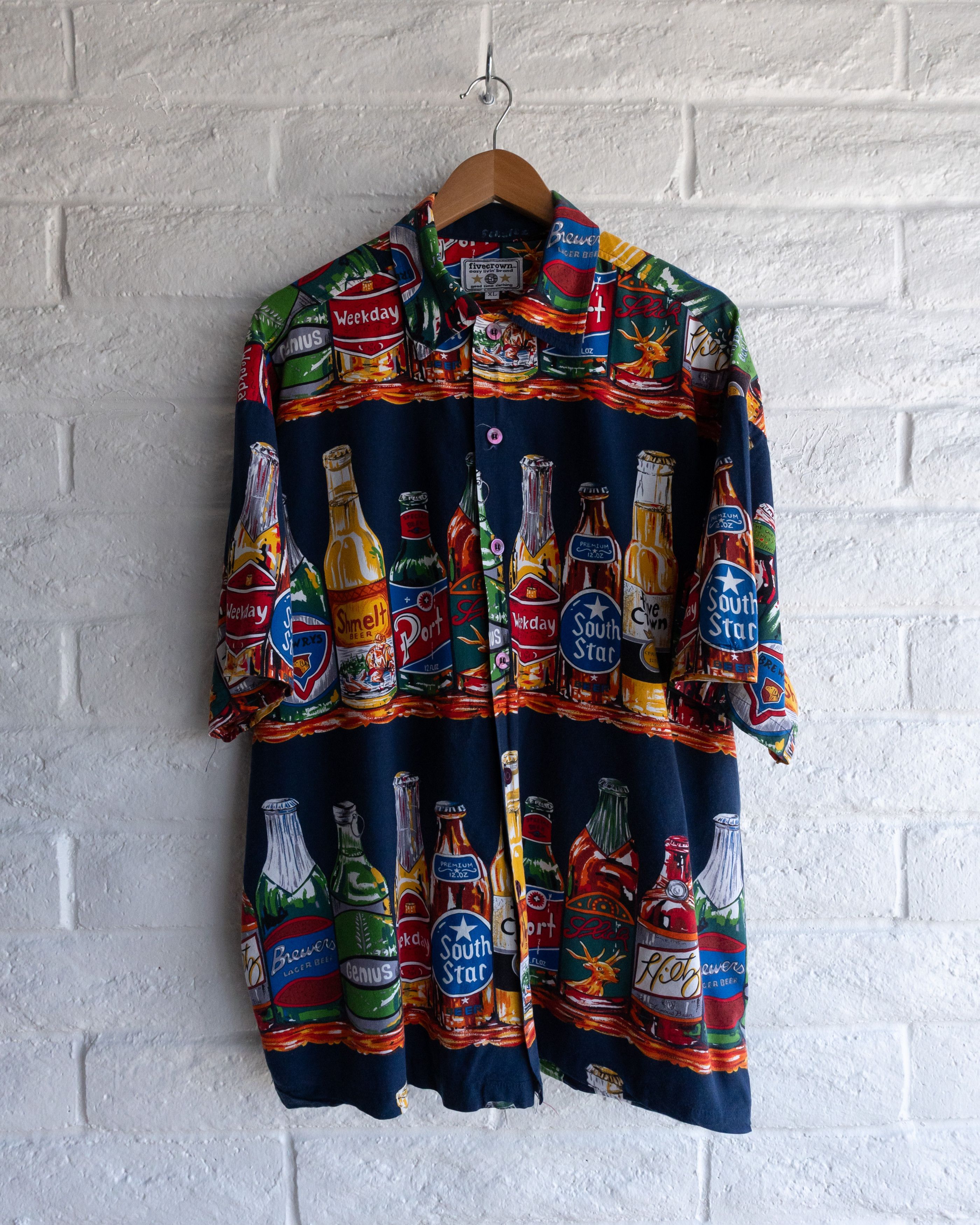 Vintage Vintage 90s Five Crown Beer All Over Print Shirt Men's XL Size US XL / EU 56 / 4 - 1 Thumbnail