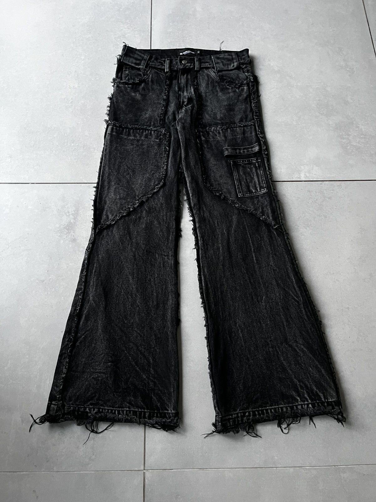 No Faith Studios NO/FAIRH STUDIOS Flared denim 001 black | Grailed