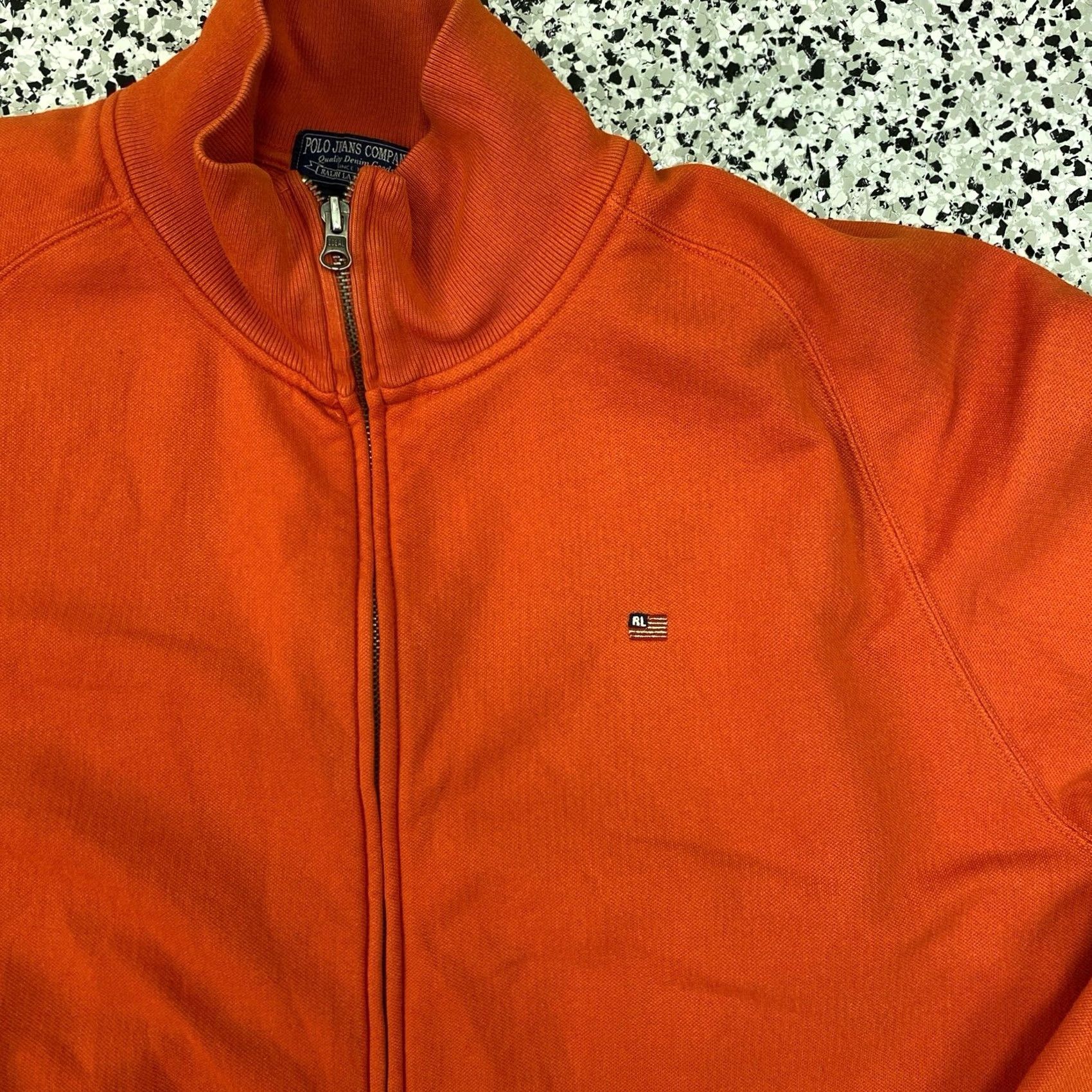 Ralph Lauren VINTAGE Polo Jeans Co. Ralph Lauren Mens Orange Zip Mock Neck 2XT Cotton Sweater Pullover MENS Size US XXL / EU 58 / 5 - 2 Thumbnail