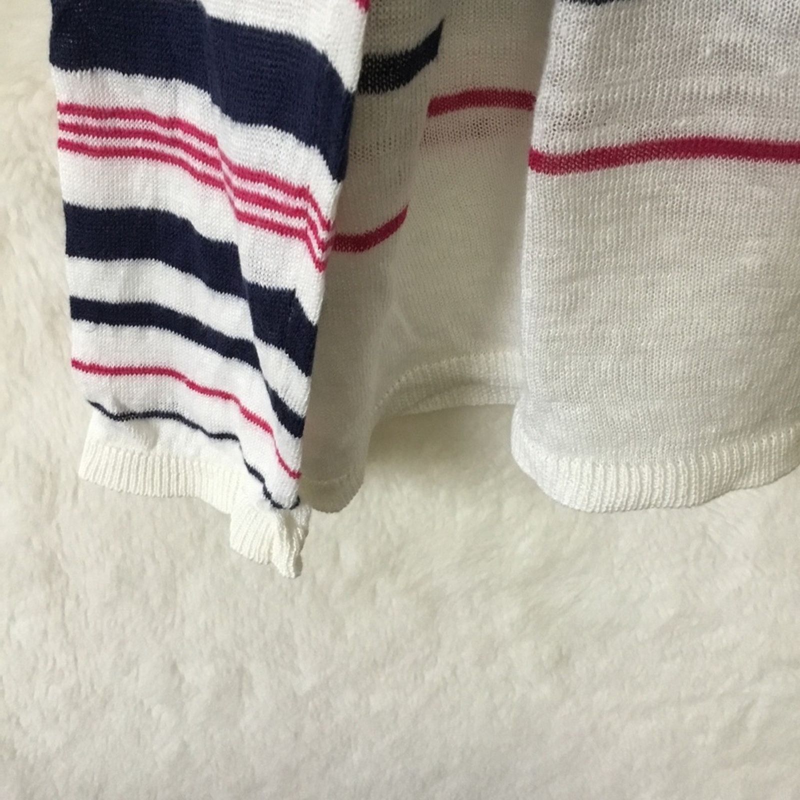 Joie Joie White Multi-Striped Linen Sweater Size XS / US 0-2 / IT 36-38 - 4 Thumbnail