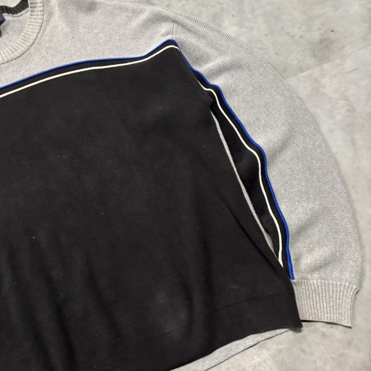 Japanese Brand × Vintage Crazy Vintage Y2K/2000s Grunge Grey Black Striped Skater Sweater! Size US XXL / EU 58 / 5 - 3 Thumbnail