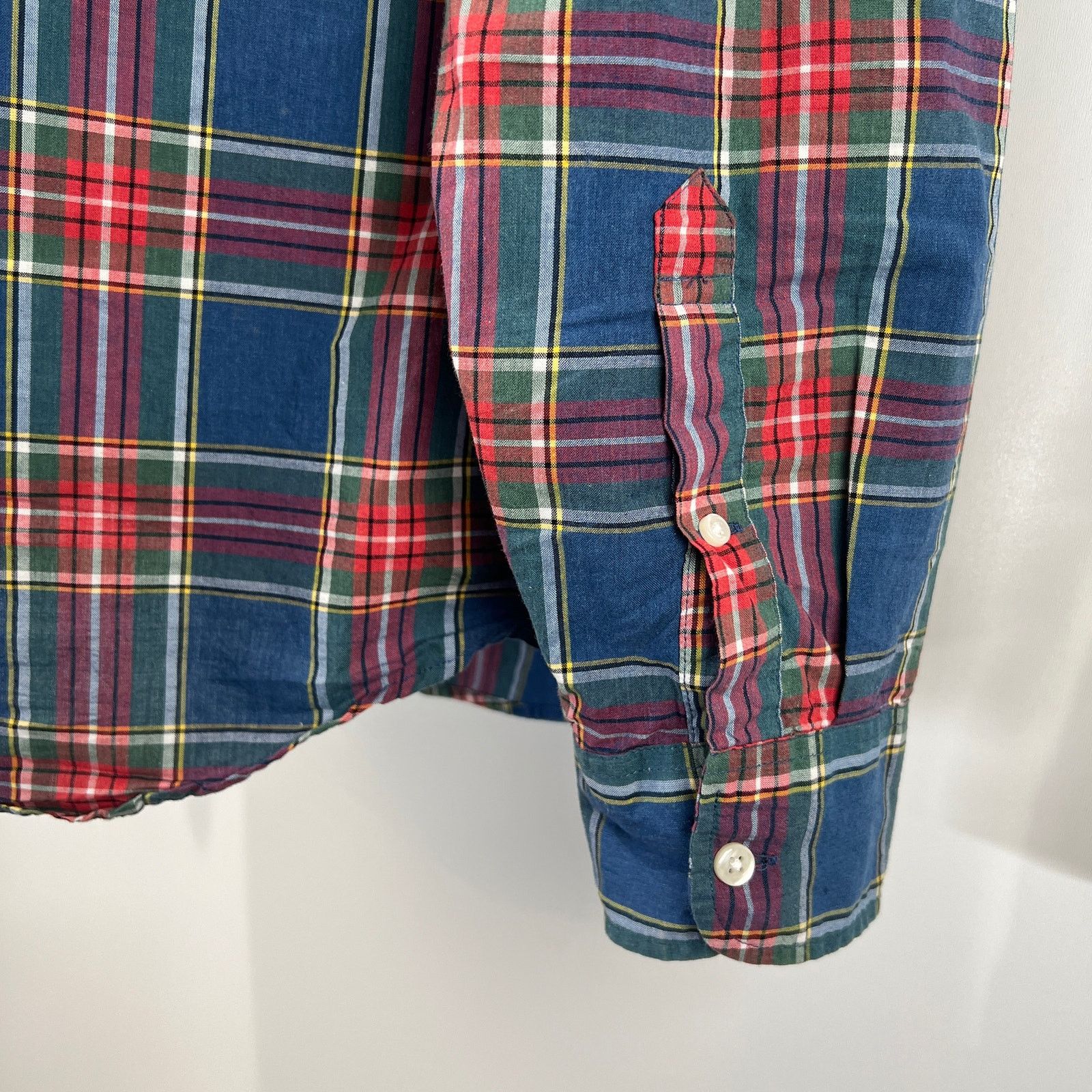 J.Crew J. Crew Stretch Secret Wash Shirt Organic Cotton Plaid Blue Size US M / EU 48-50 / 2 - 7 Thumbnail