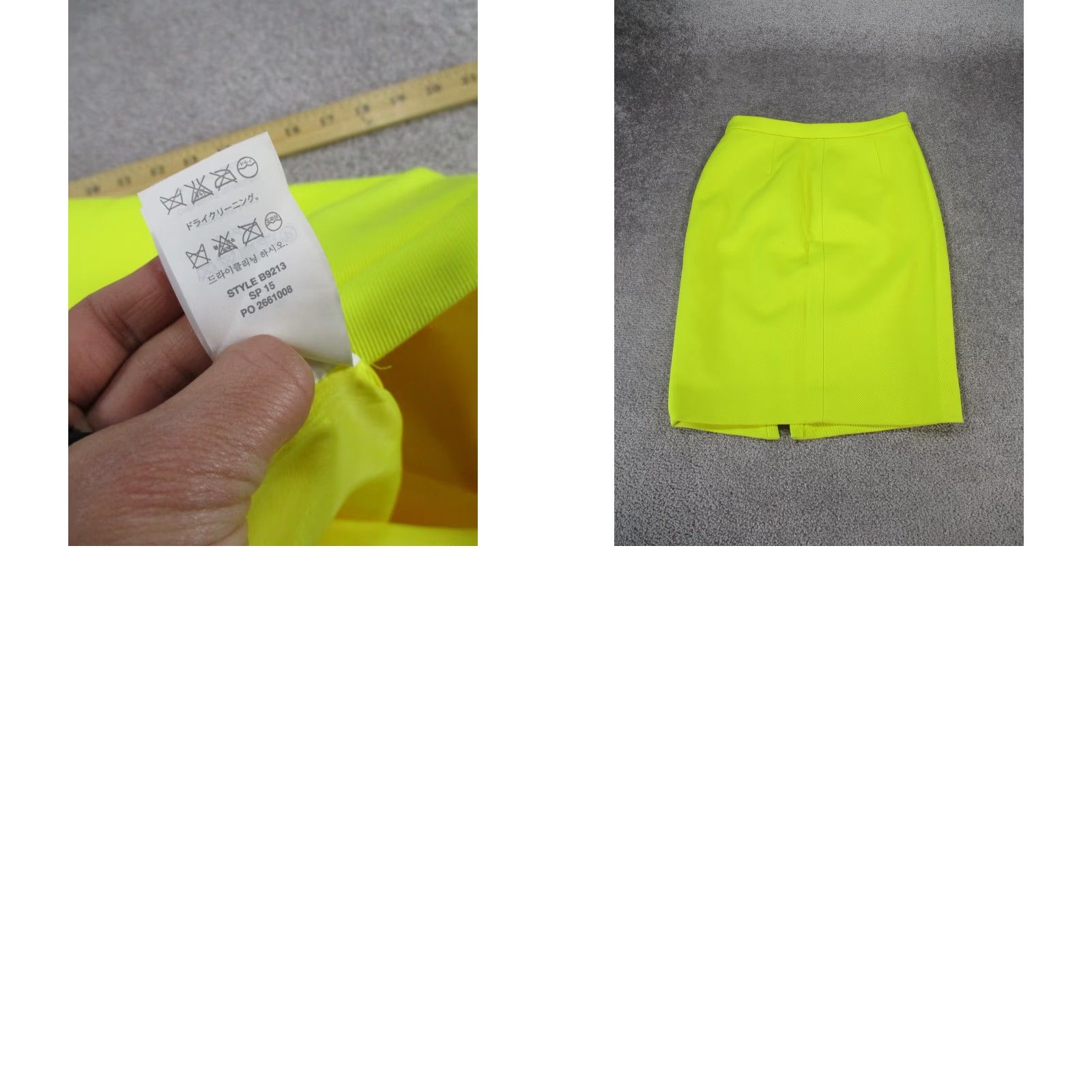 J.Crew VINTAGE J. Crew Pencil Skirt Womens 4 Yellow Full Front Zip Size 27" / US 4 / IT 40 - 8 Thumbnail