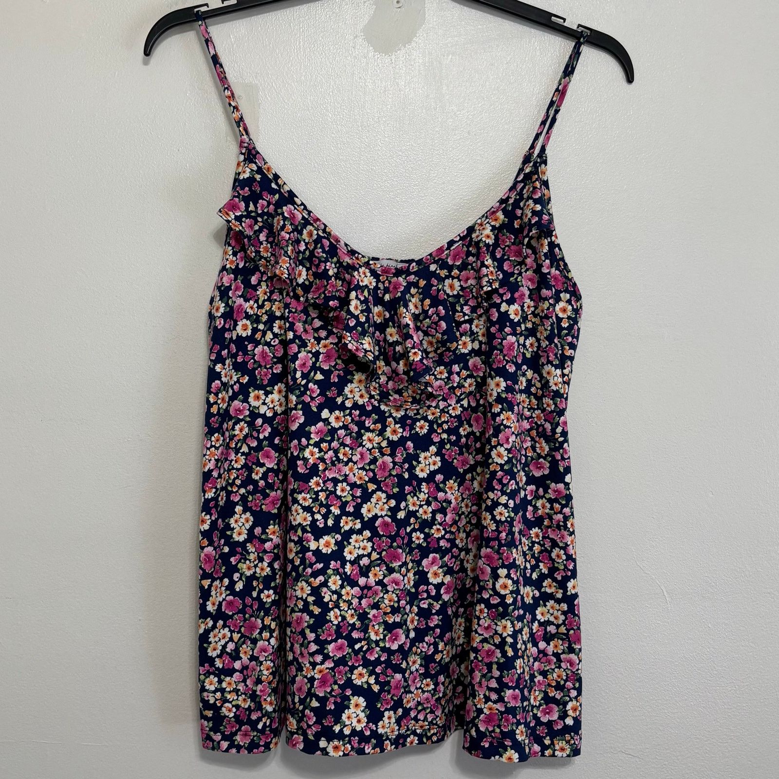 Other White Birch Navy Blue and Floral Tank Top Size XL Size XL / US 12-14 / IT 48-50 - 1 Thumbnail
