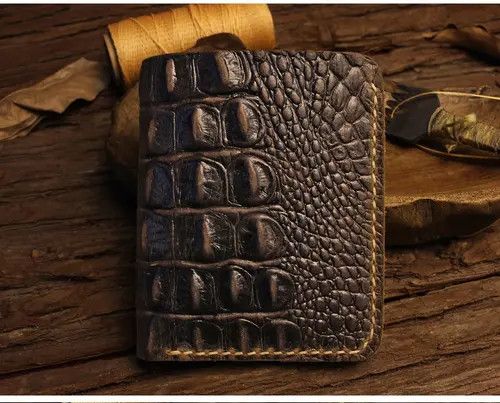 Japanese Brand × Leather Handmade Crocodile Pattern Short Wallet Size ONE SIZE - 3 Thumbnail
