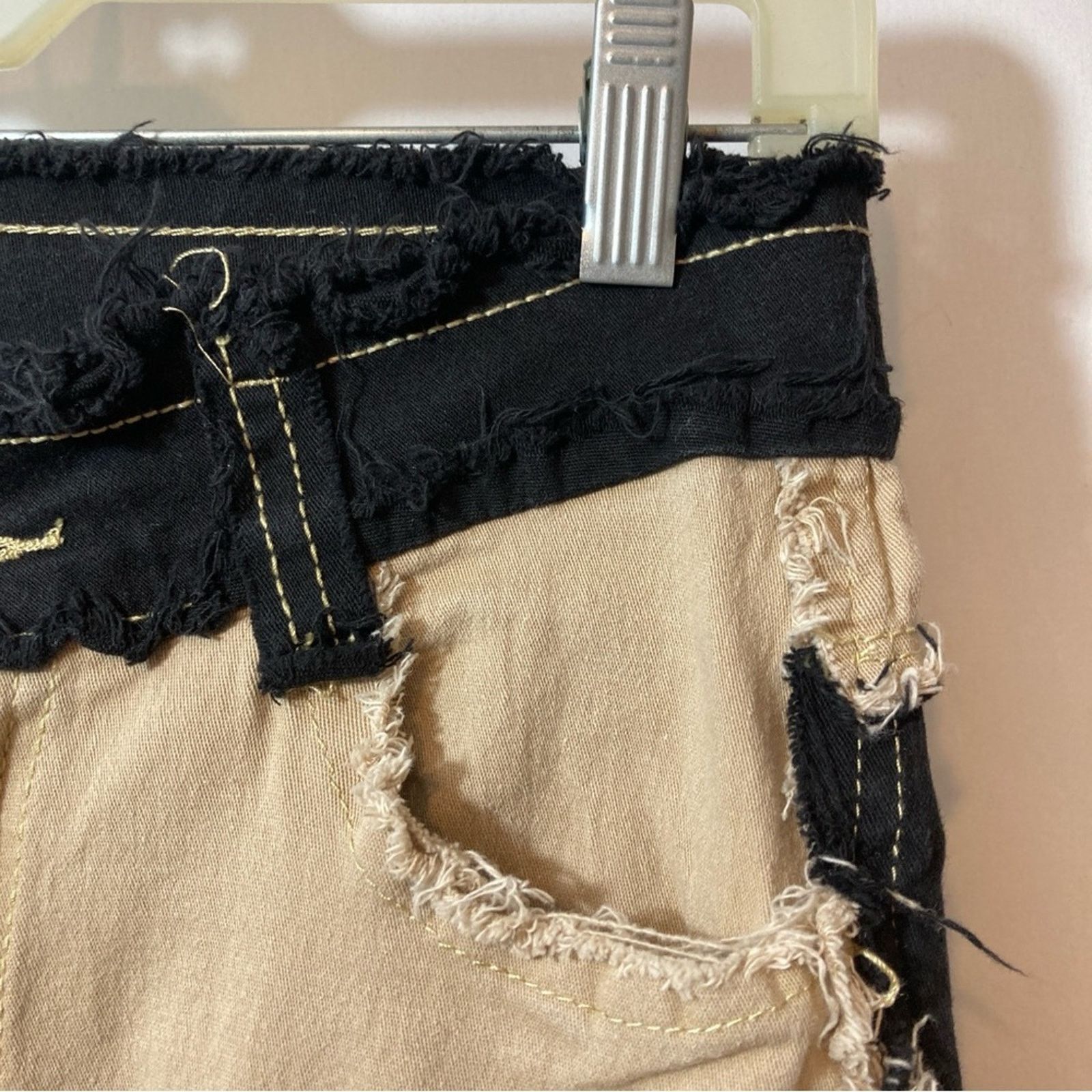 Other Jeans Black White Tan Patchwork Cut Off High Rise Jean Pants Size 27" / US 4 / IT 40 - 4 Thumbnail