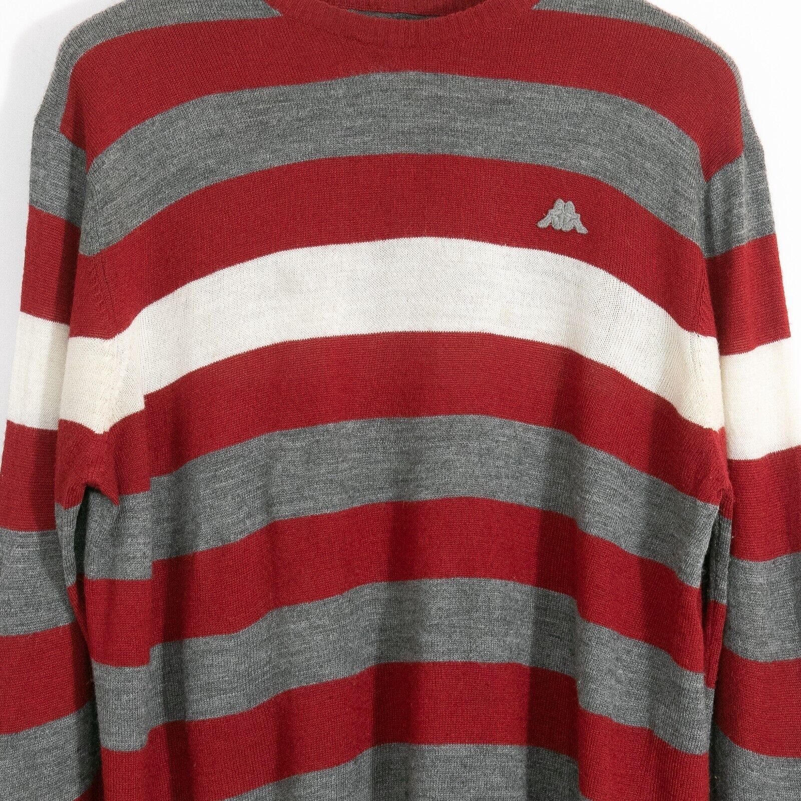 Kappa × Vintage Kappa Wool Blend Striped Sweater XL - Lightweight Distressed Size US XL / EU 56 / 4 - 3 Thumbnail
