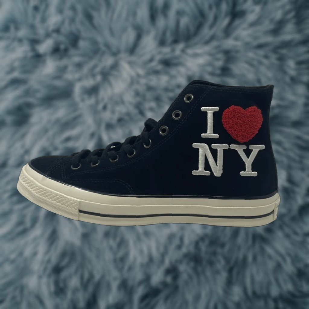 VINTAGE CONVERSE CHUCK TAYLOR ALL STAR 70 HIGH 'I LOVE NY' Men 10 Sneaker Black
