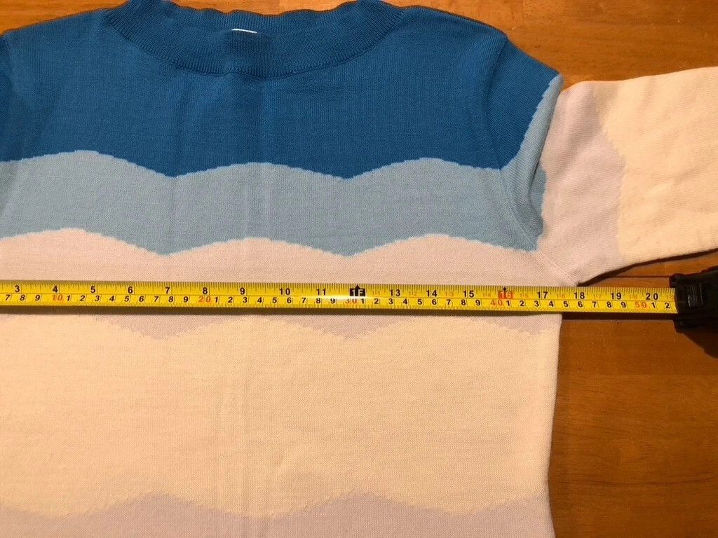 Vintage Rodier France Blue Striped Sweater Size M / US 6-8 / IT 42-44 - 7 Thumbnail