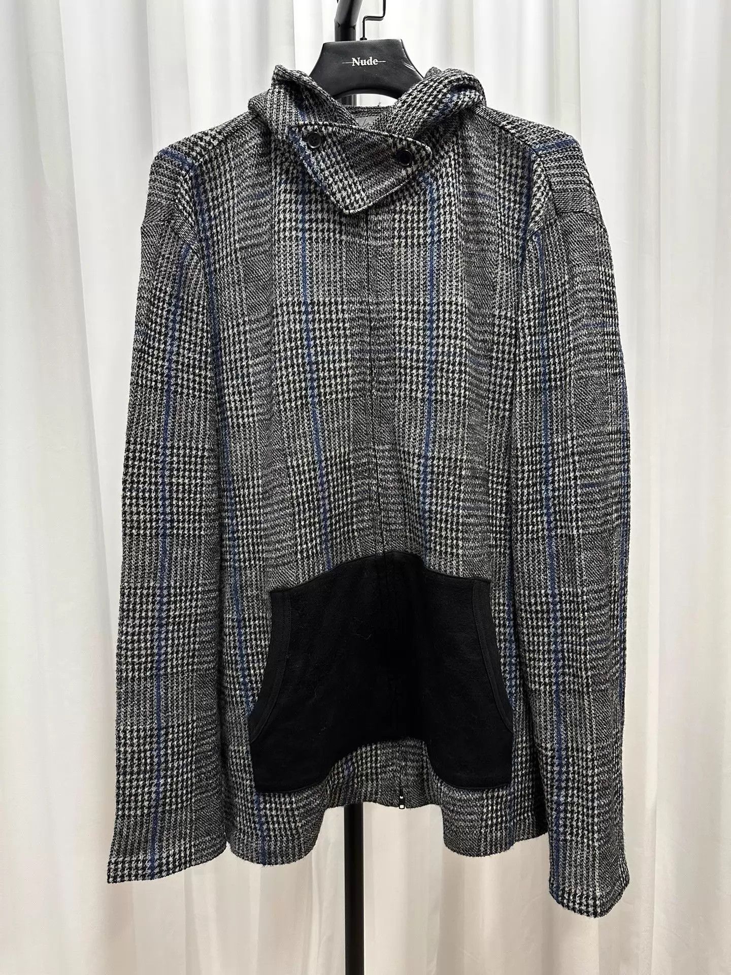 Yohji Yamamoto Yohji Yamamoto Pour Homme Wool Check Hooded Jacket Size US L / EU 52-54 / 3 - 1 Thumbnail