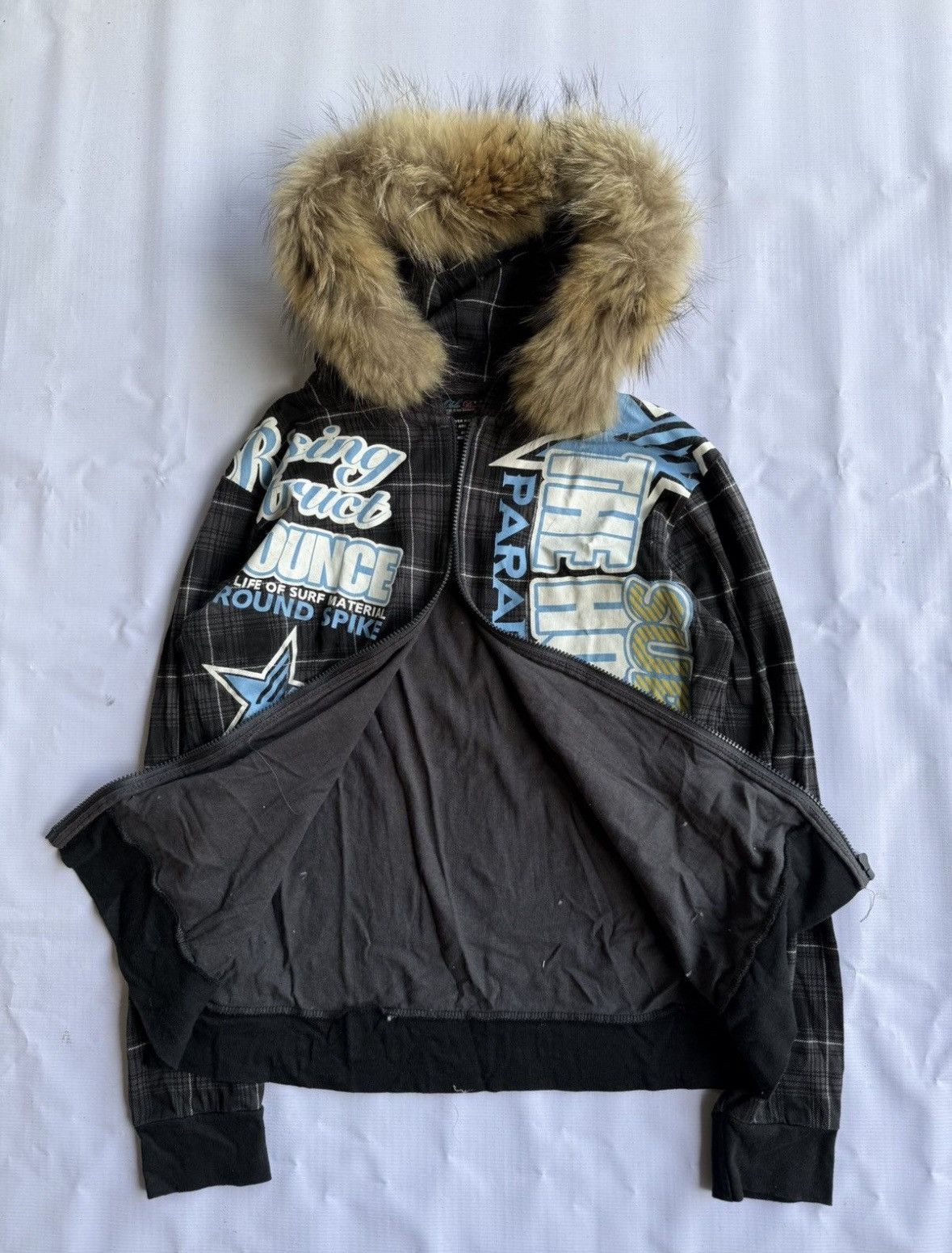 Japanese Brand Japanese style oblo design fur hoodie poem ifsixwasnine Size US L / EU 52-54 / 3 - 6 Thumbnail