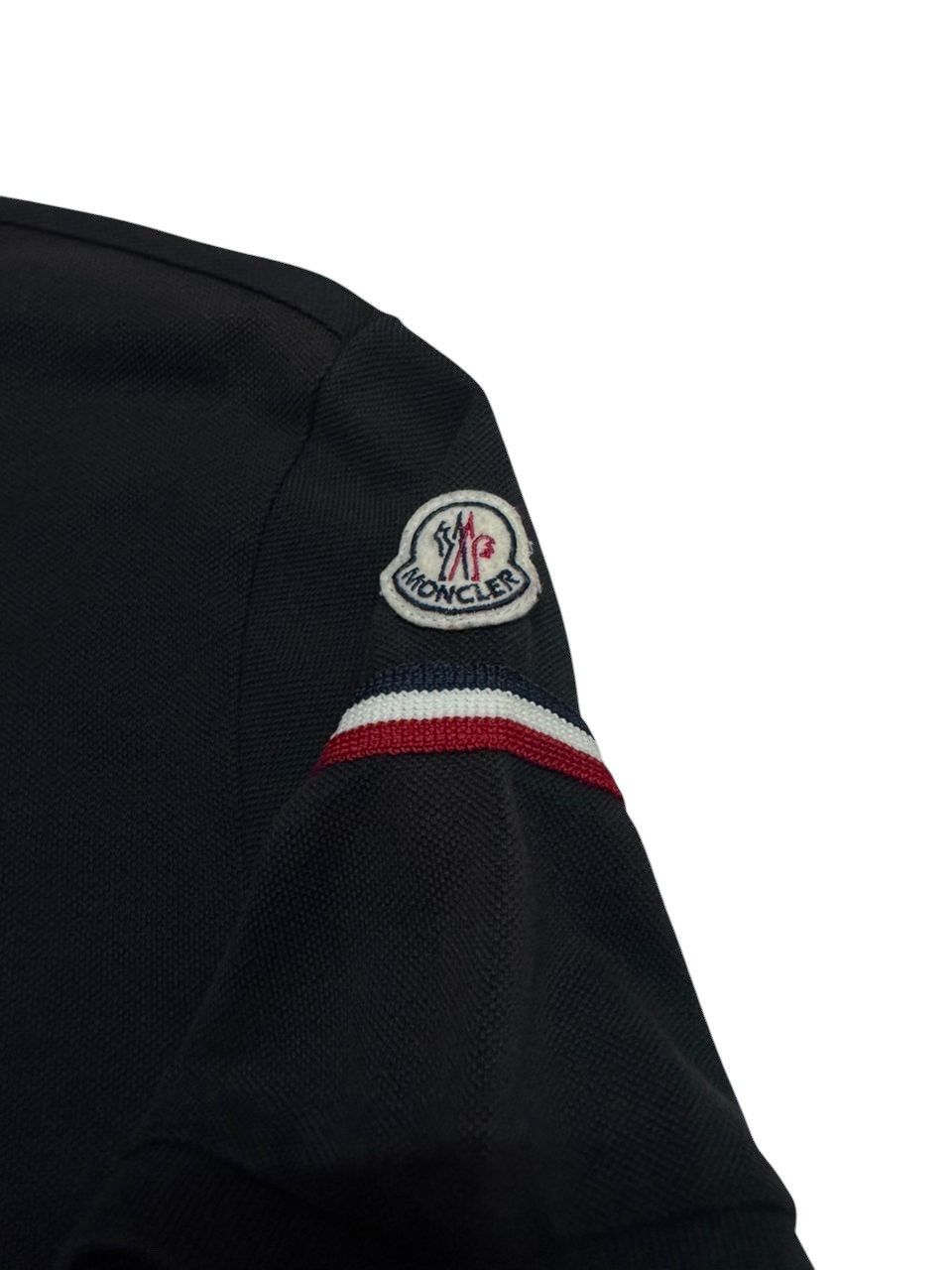 Moncler MONCLER NICE SUNFADED BLACK LOGO STRIPE POLO TEE Size US M / EU 48-50 / 2 - 3 Thumbnail