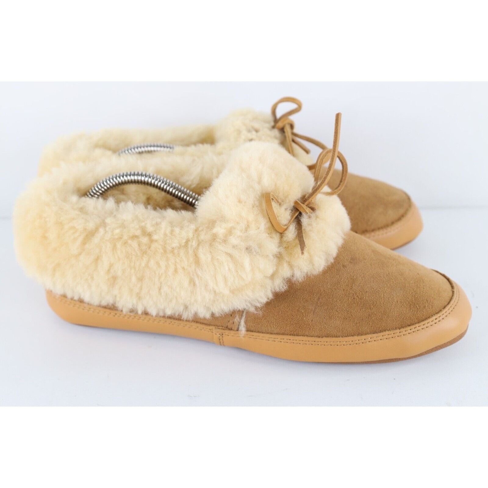 Vintage Vintage 90s Lands End Shearling Lined Suede Leather Slippers Size US 10 / IT 40 - 4 Thumbnail