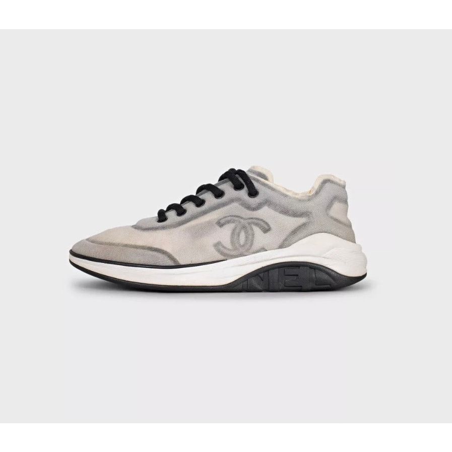 Chanel Chanel Grey Mesh Textile Sneakers - Size 39 Size US 8 / IT 38 - 1 Thumbnail