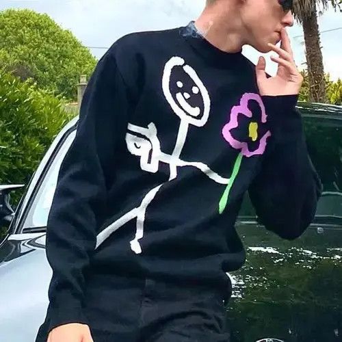 Aran Isles Knitwear Sweater Retro Painting Skull Graphic Hip Hop Size US L / EU 52-54 / 3 - 1 Thumbnail