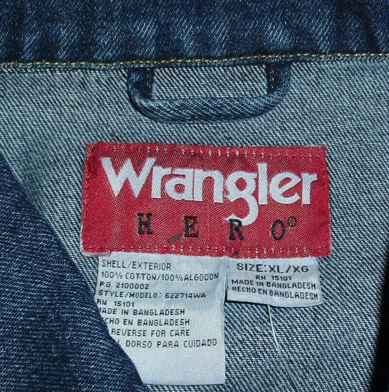 Wrangler 90s Vintage Mens sz. XL Jean Jacket New with Tags
