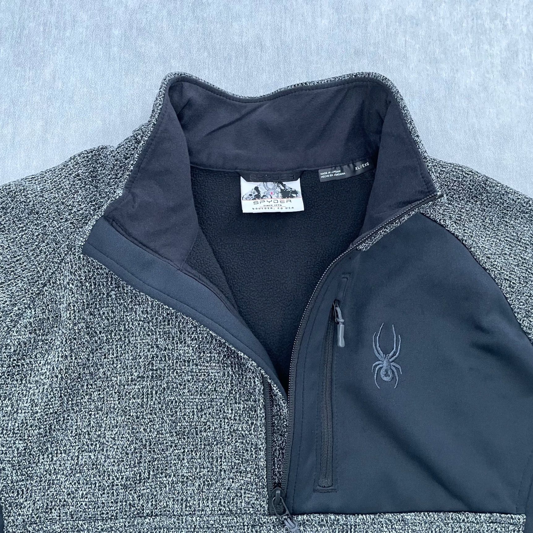Spyder Spyder Jacket Adult Extra Large Black Gray 1/4 Zip Pullover Fleece Logo Mens XL Size US XL / EU 56 / 4 - 4 Thumbnail