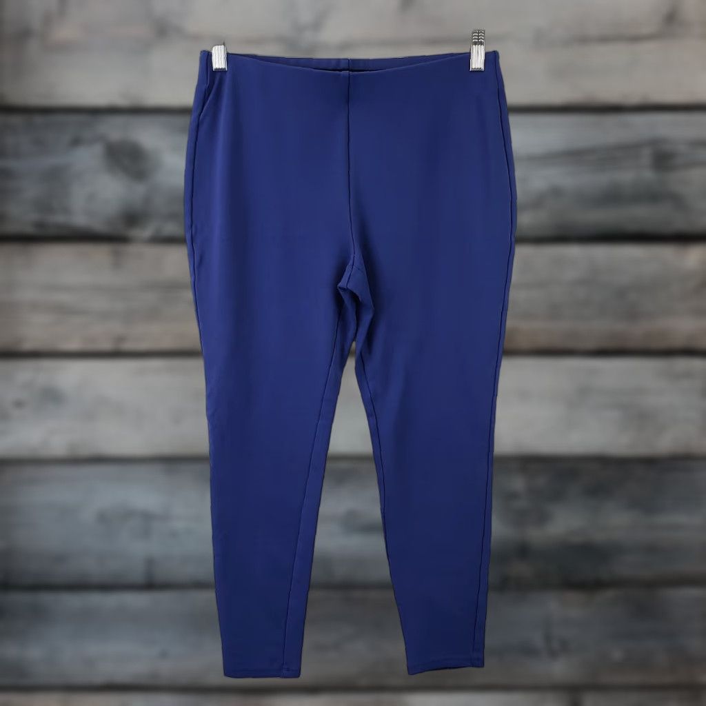 Vintage Chico's Womens Cropped Pants Size 4 Blue Mid Rise Rayon Blend Pull On Flat Front 25in Inseam Womens Size 27" / US 4 / IT 40 - 1 Thumbnail