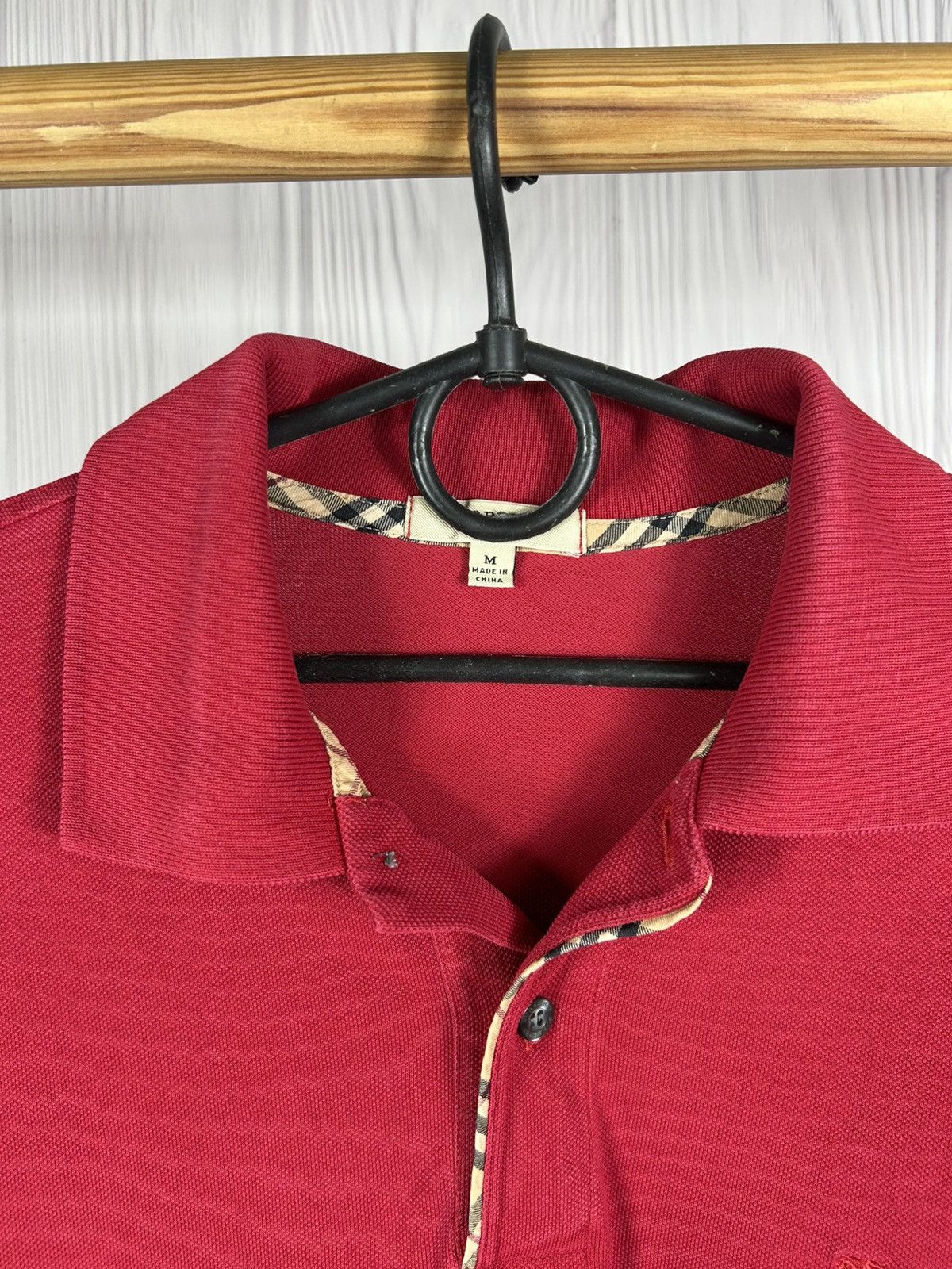 Burberry Burberry London Nova Check Red Polo Shirt Size M Size US M / EU 48-50 / 2 - 5 Thumbnail