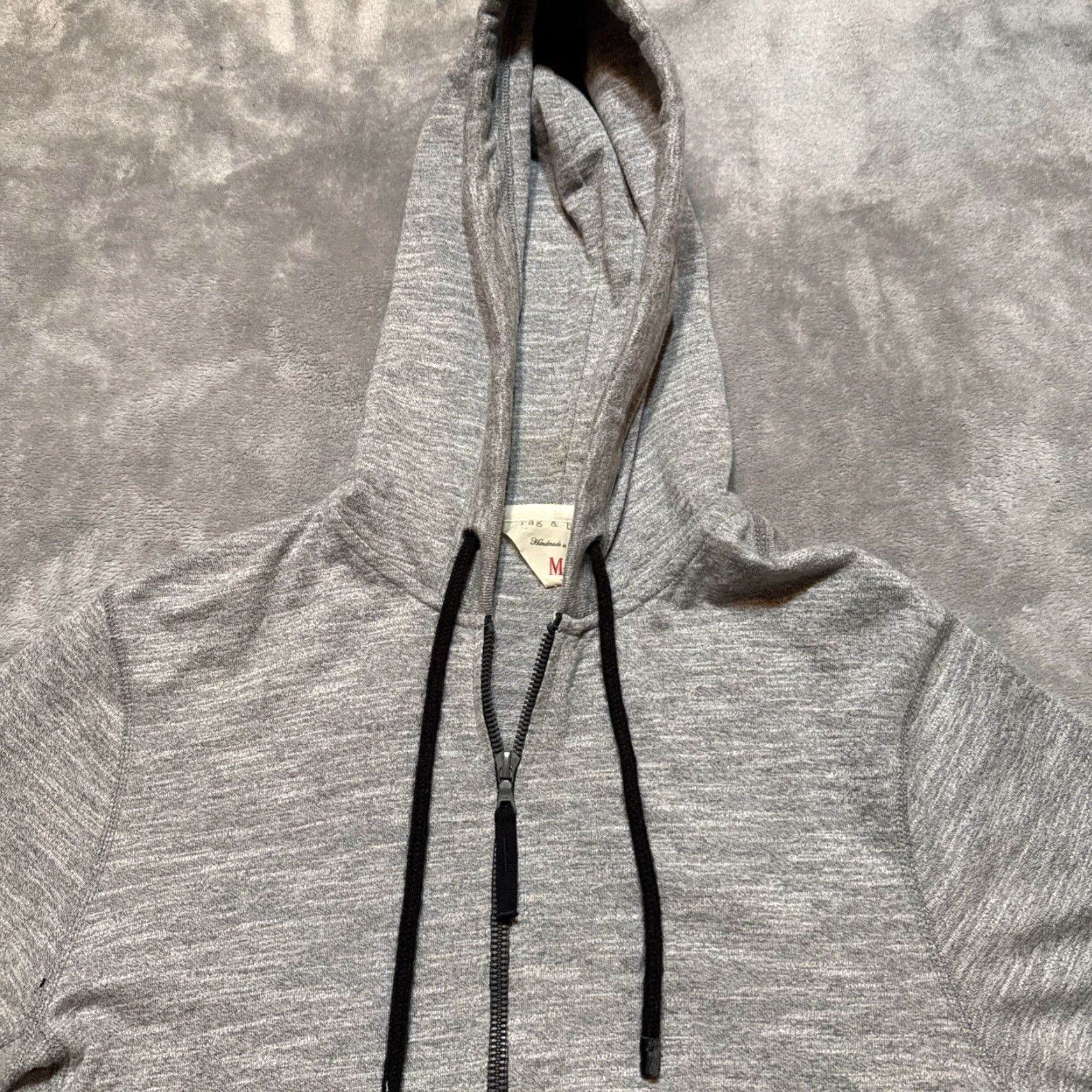 Rag & Bone Rag & Bone Hoodie Mens Medium Gray Full Zip Drawstrings Size US M / EU 48-50 / 2 - 3 Thumbnail