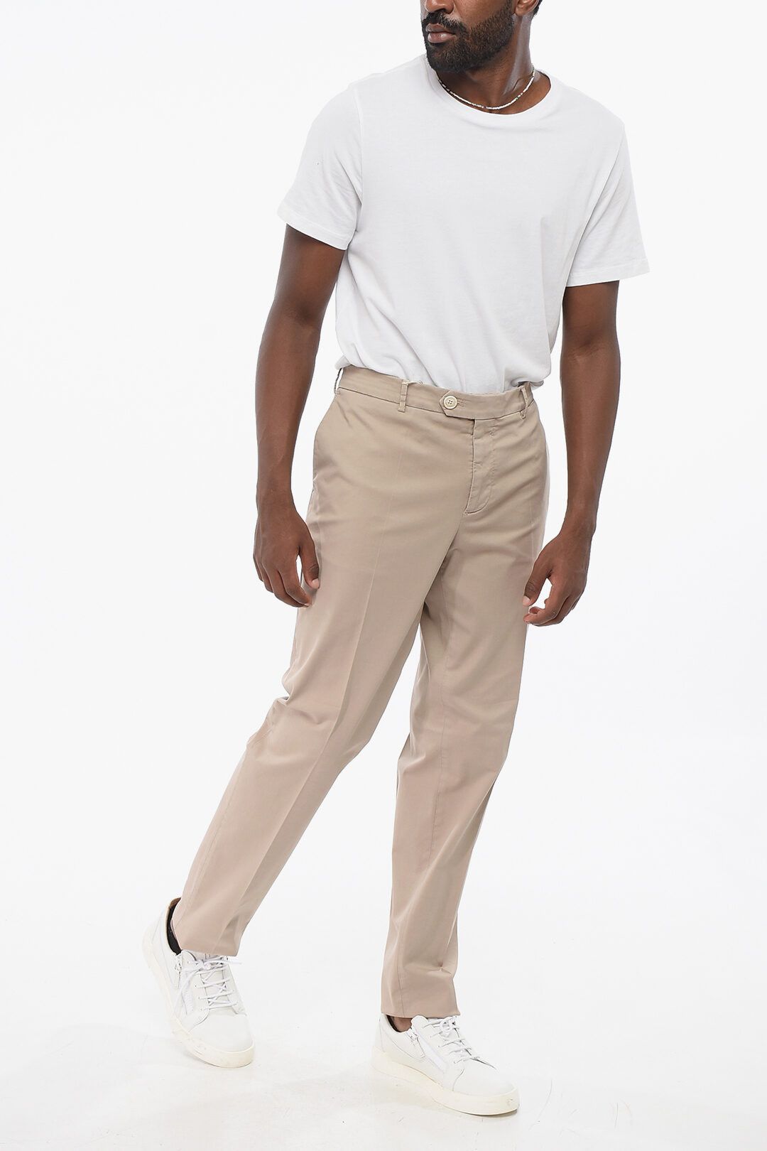 Brunello Cucinelli og1mm0825 Stretch Cotton Chinos Pant in Beige Size US 40 / EU 56 - 3 Thumbnail