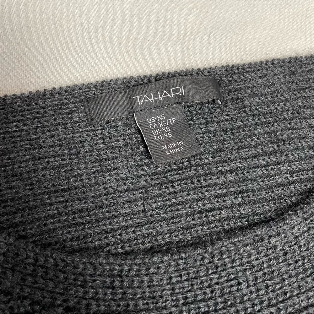 Elie Tahari Tahari Wool Blend Dark Grey Ribbed Sweater Size XS Size XS / US 0-2 / IT 36-38 - 6 Thumbnail