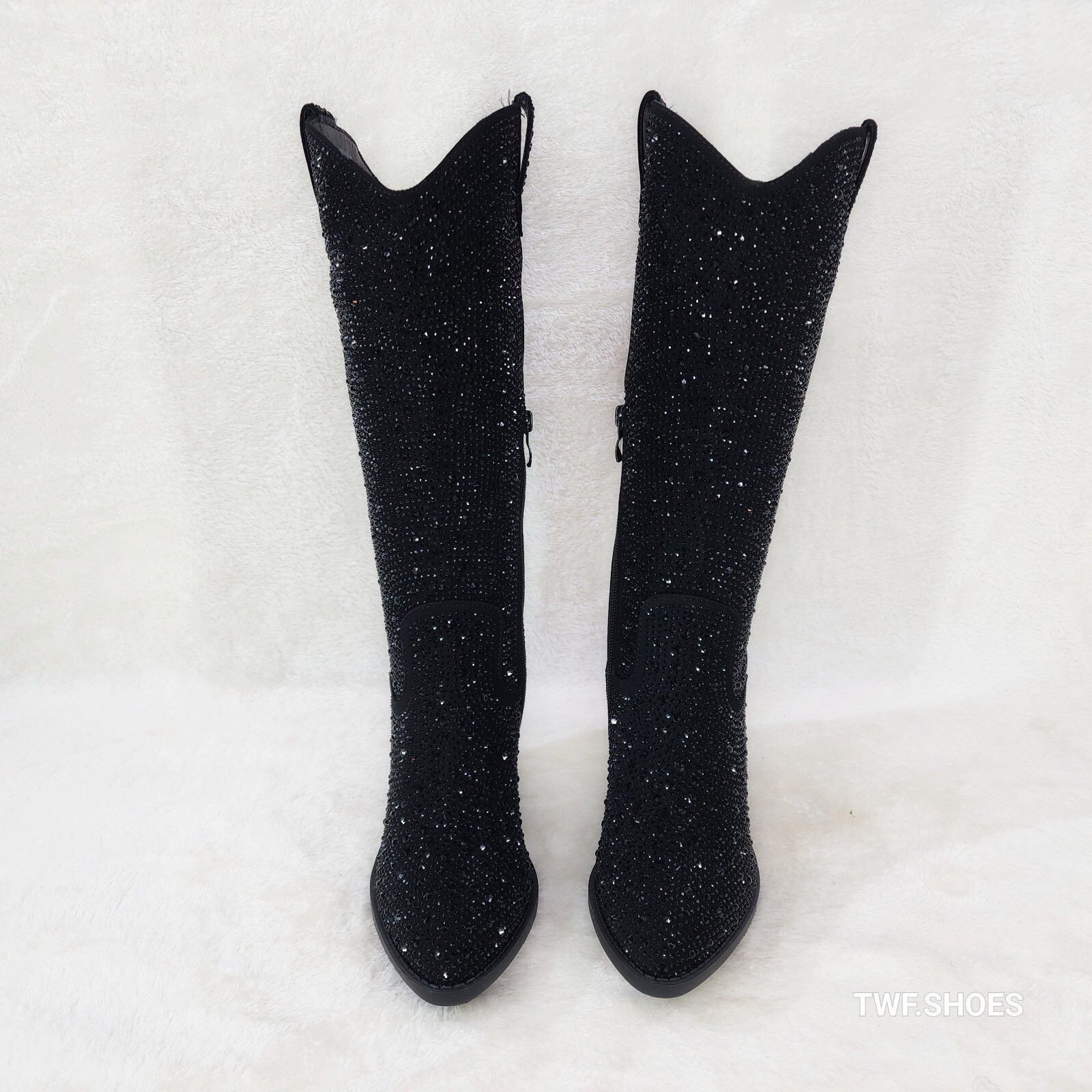 Other Wild One Glamour Black Rhinestone Glam Glitter Country Weste Size US 8 / IT 38 - 7 Thumbnail