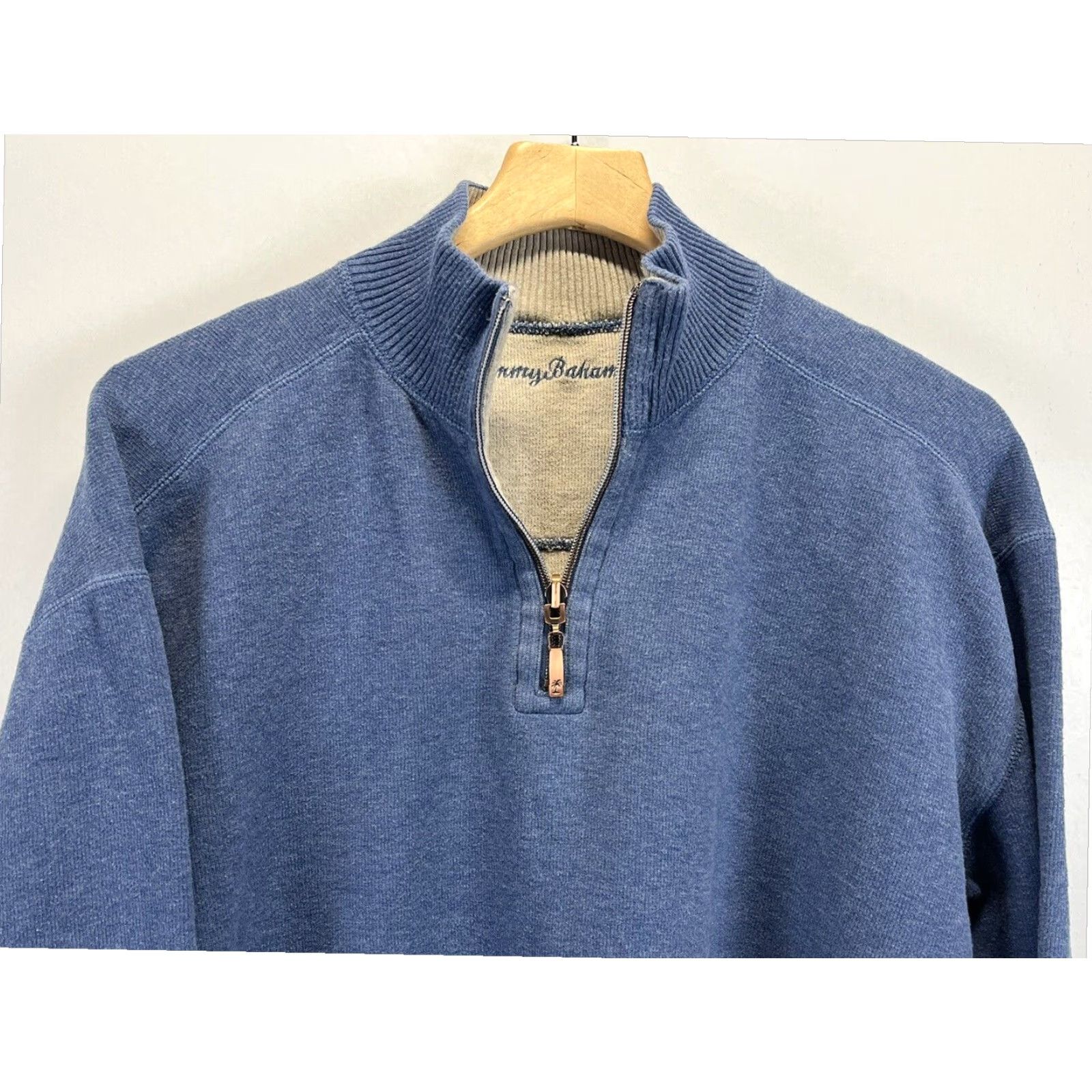 Tommy Bahama Tommy Bahama 1/4 Zip Pullover Sweater Mens XL Blue Contrast Stitching Size US XL / EU 56 / 4 - 3 Thumbnail
