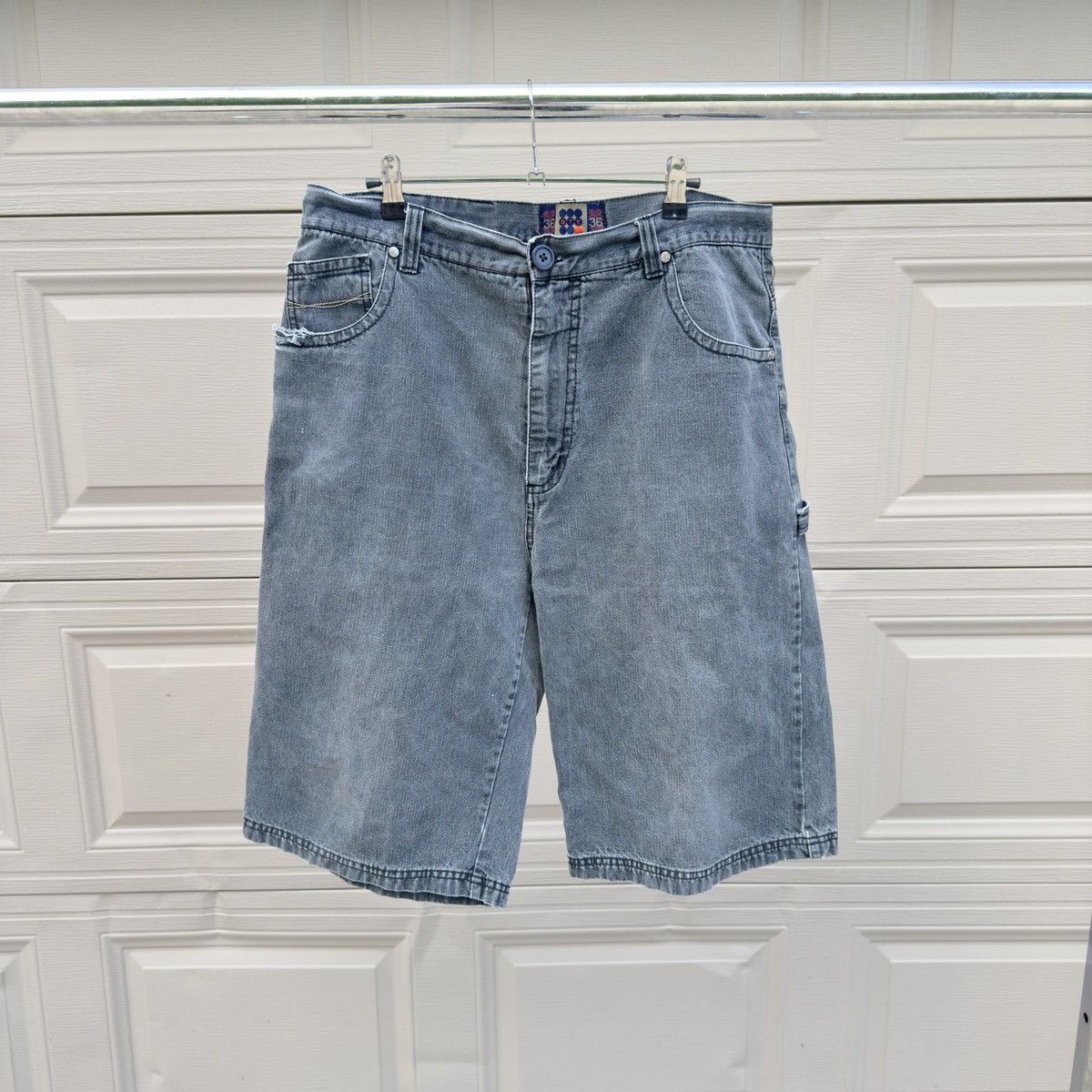 Vintage Faded Thrashed Distressed Y2K Black Skater Shorts ERD Grunge Size US 36 / EU 52 - 2 Thumbnail