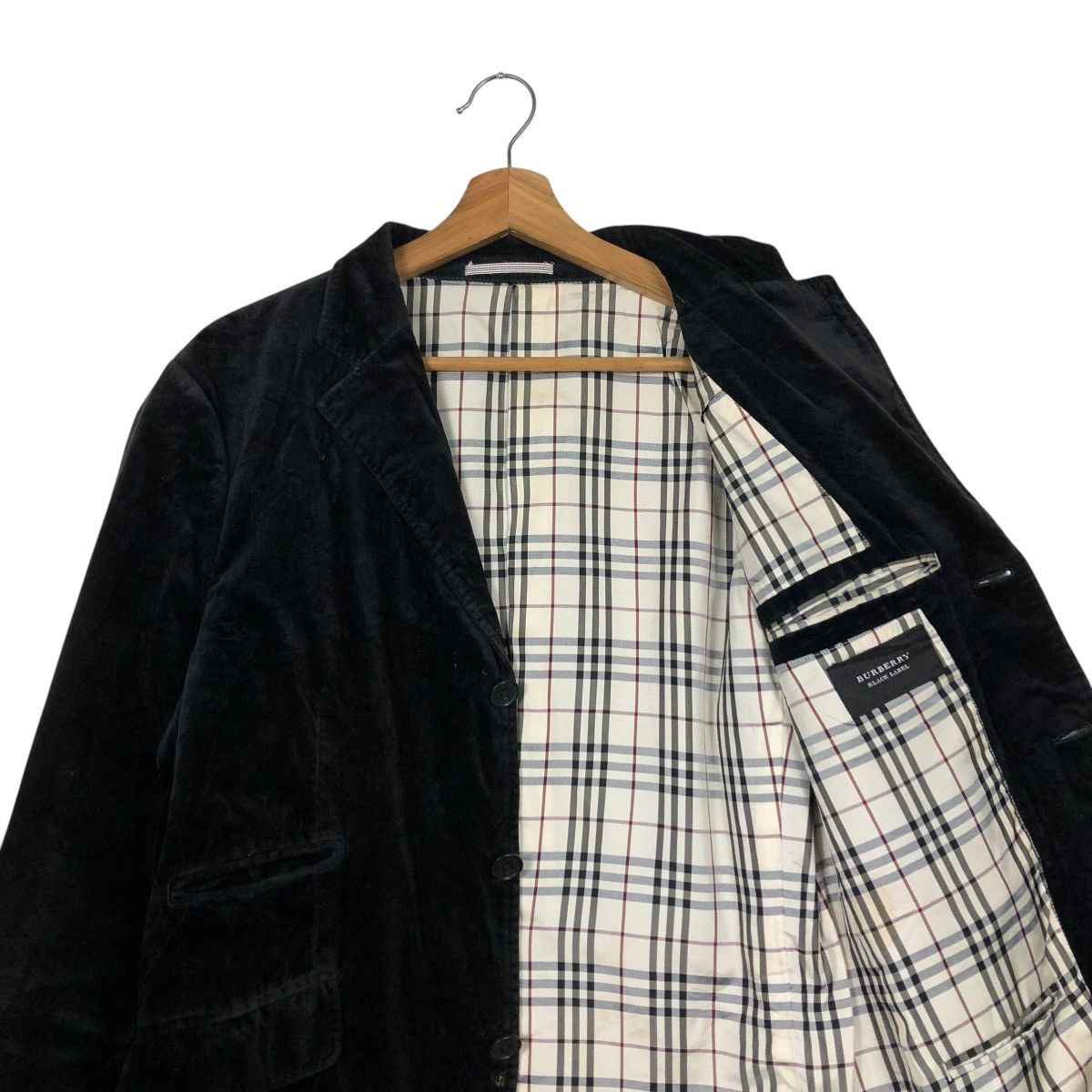 🔥VINTAGE BURBERRY BLACK LABEL VELVET JACKET NOVA CHECK
