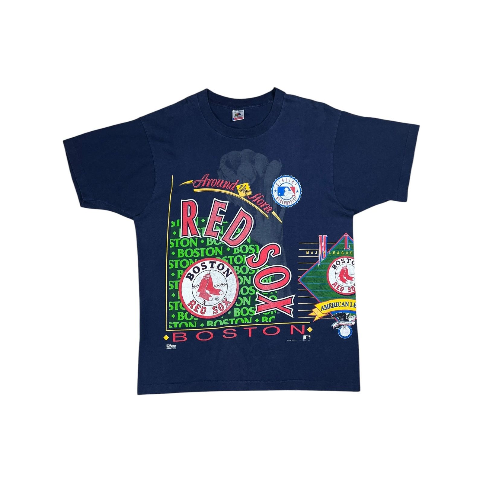 Fruit Of The Loom × MLB × Salem Sportswear Vintage 1992 Salem Sports Boston Red Sox Around The Horn tee Size US XL / EU 56 / 4 - 1 Thumbnail