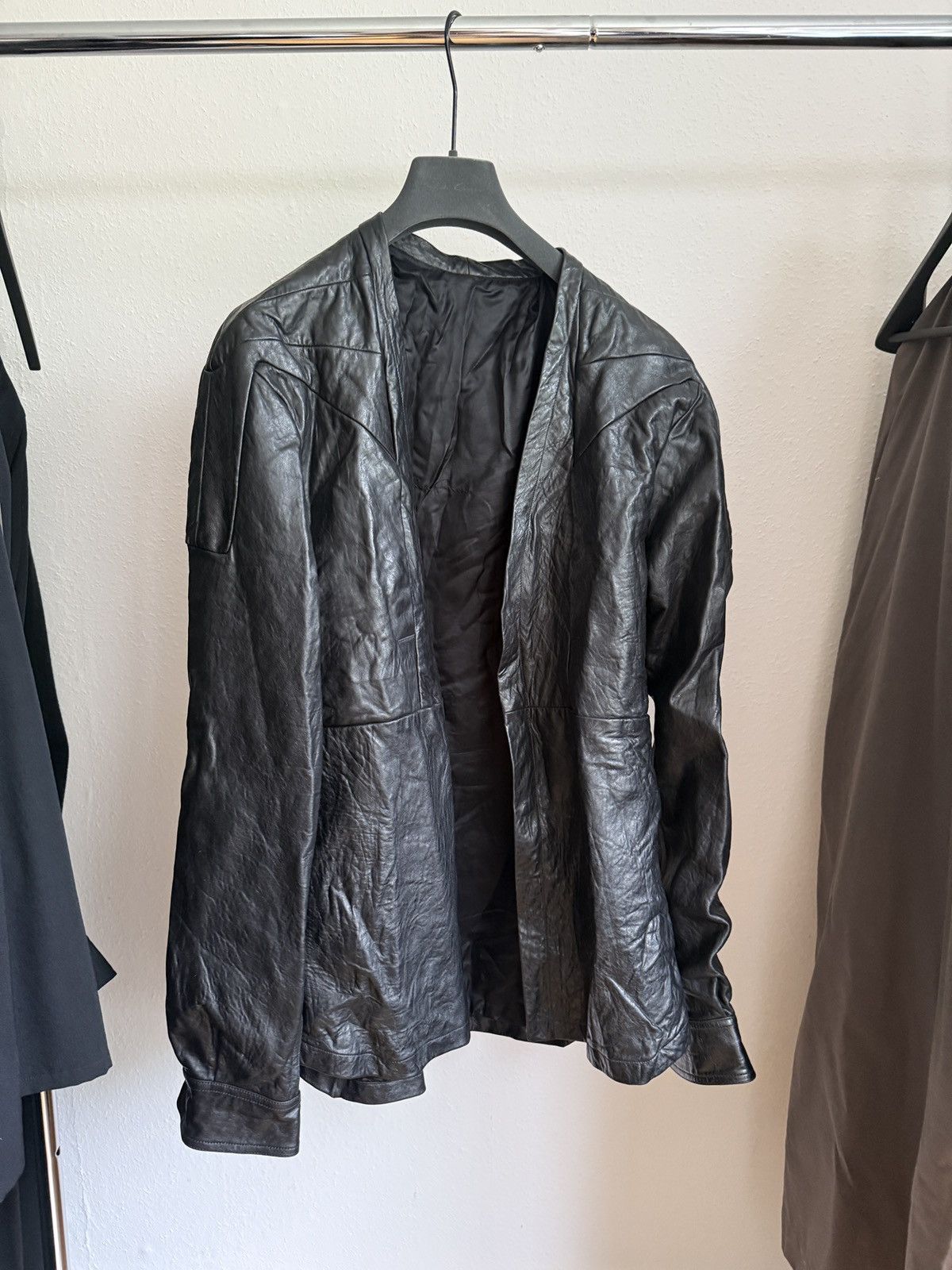 Rick Owens Rick Owens Girdered Larry Leather Jacket 50 Size US M / EU 48-50 / 2 - 5 Thumbnail