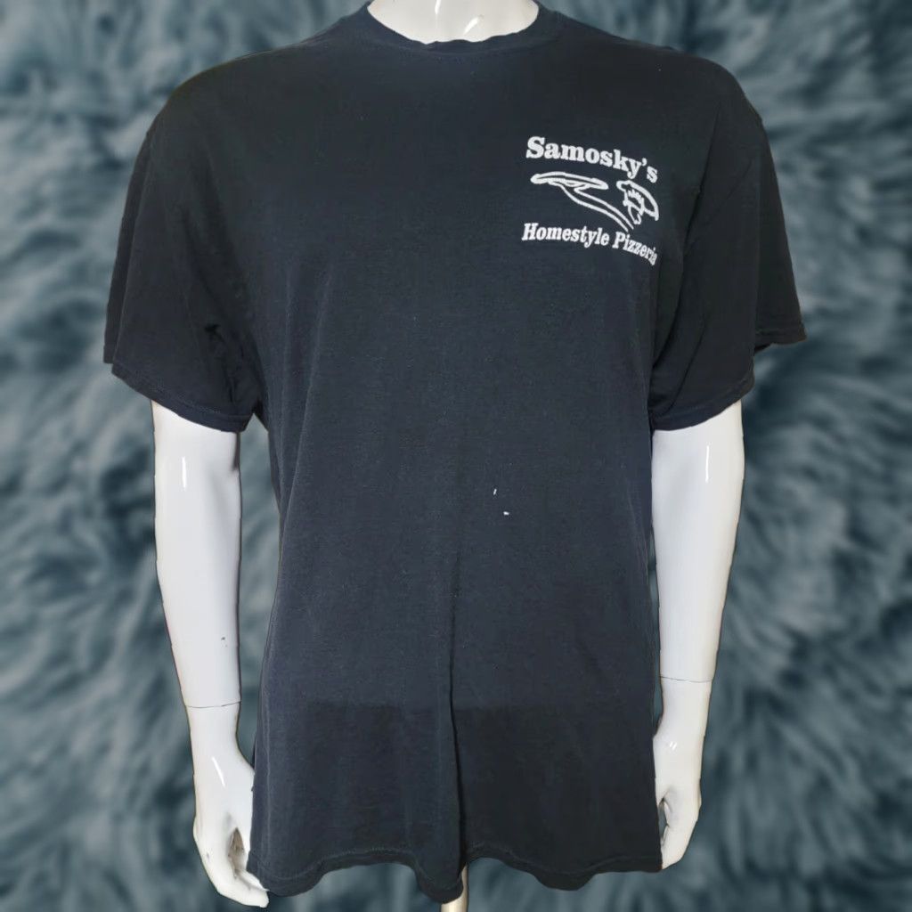 Gildan Samosky's Pizzeria T Shirt XL Black Gildan Men Short Sleeve Crew Neck Graphic Tee Food Valley City OH 44280 Size US XL / EU 56 / 4 - 1 Thumbnail