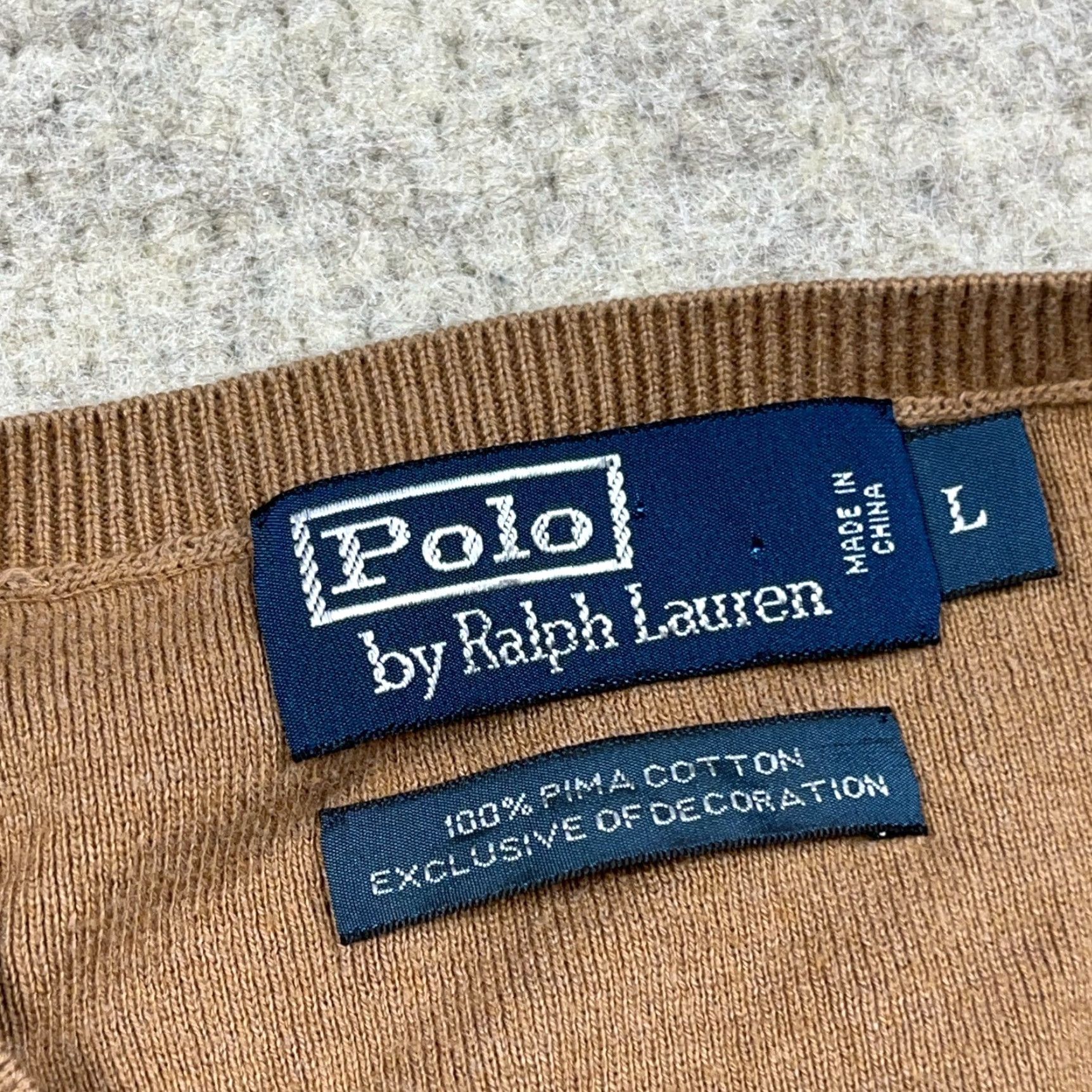 Polo Ralph Lauren VINTAGE Polo Ralph Lauren Sweater Vest Men L Brown Pima Cotton Soft Thin Red Pony Size US L / EU 52-54 / 3 - 5 Thumbnail
