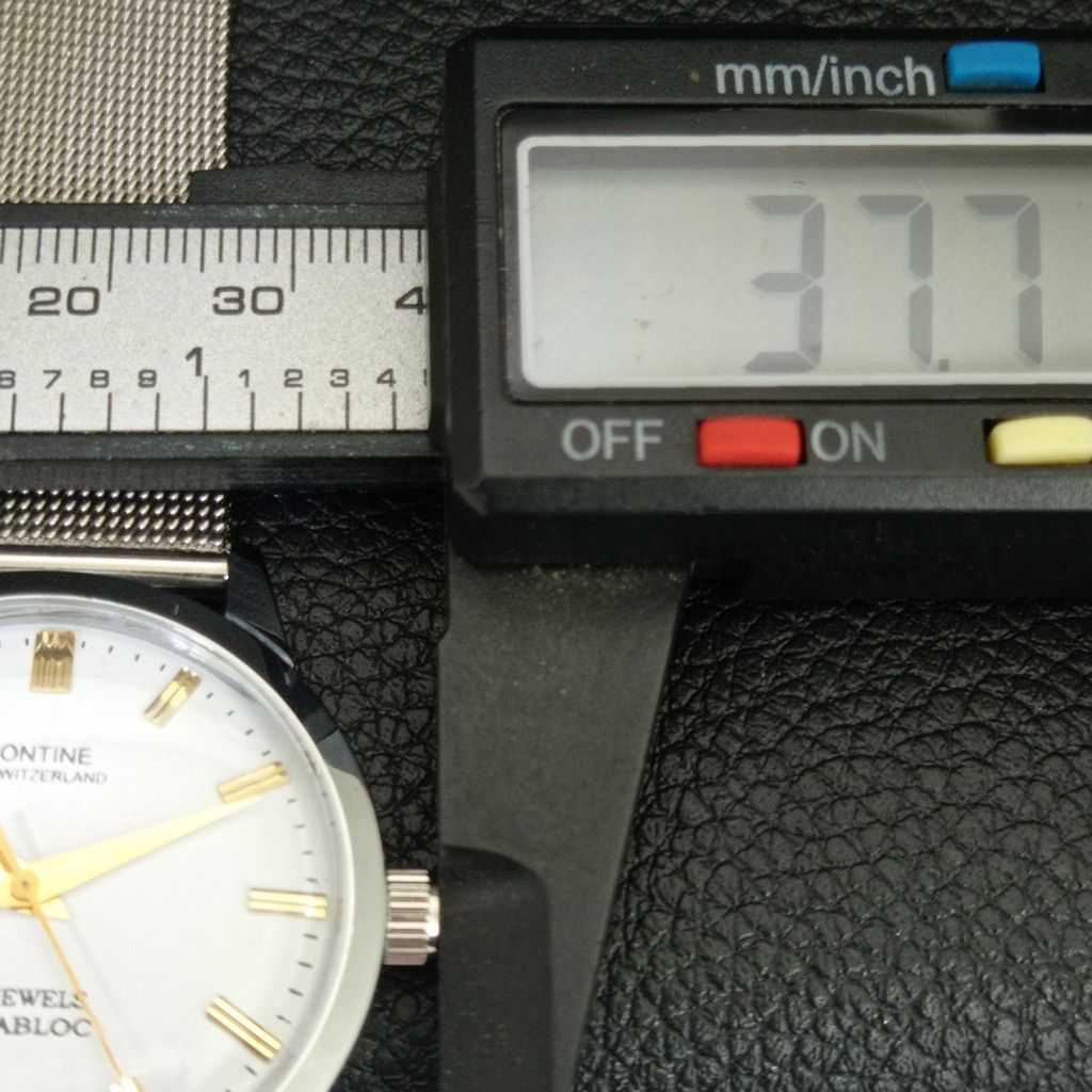 Other VINTAGE MONTINE HAND-WINDING SWISS MENS WHITE WATCH a444166 Size 38 - 7 Thumbnail