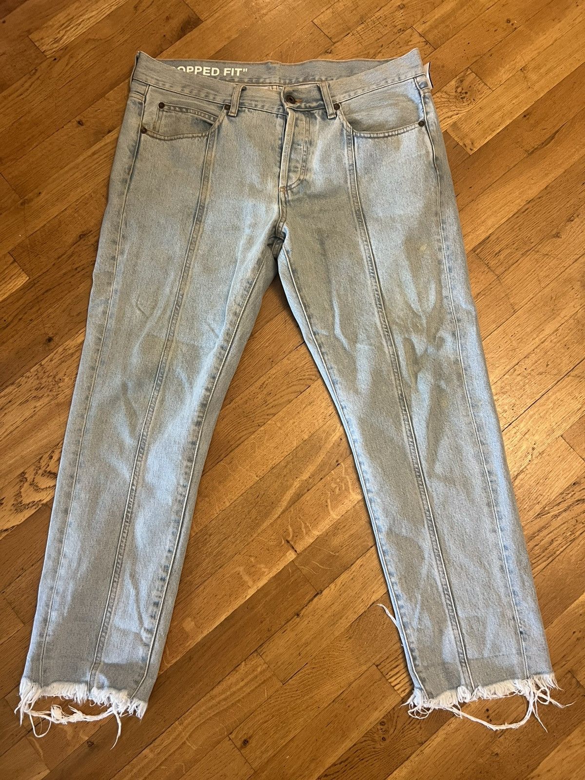 Off-White Off-White cropped raw denim jeans size 34 Size US 34 / EU 50 - 1 Thumbnail