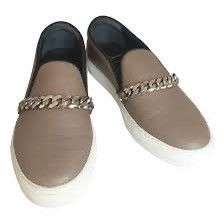 Louis Leeman Grey Men's Leather Slip On Sneakers