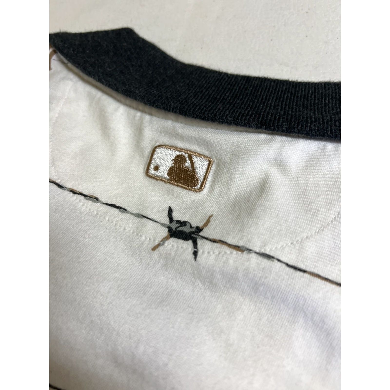 Vintage Majestic NY Barbed wire Polo Shirt Embroidered MLB Baseball Men M White Polo Shirt Mens Medium Regular Short Sleeve Collared Vintage No Size US M / EU 48-50 / 2 - 6 Thumbnail