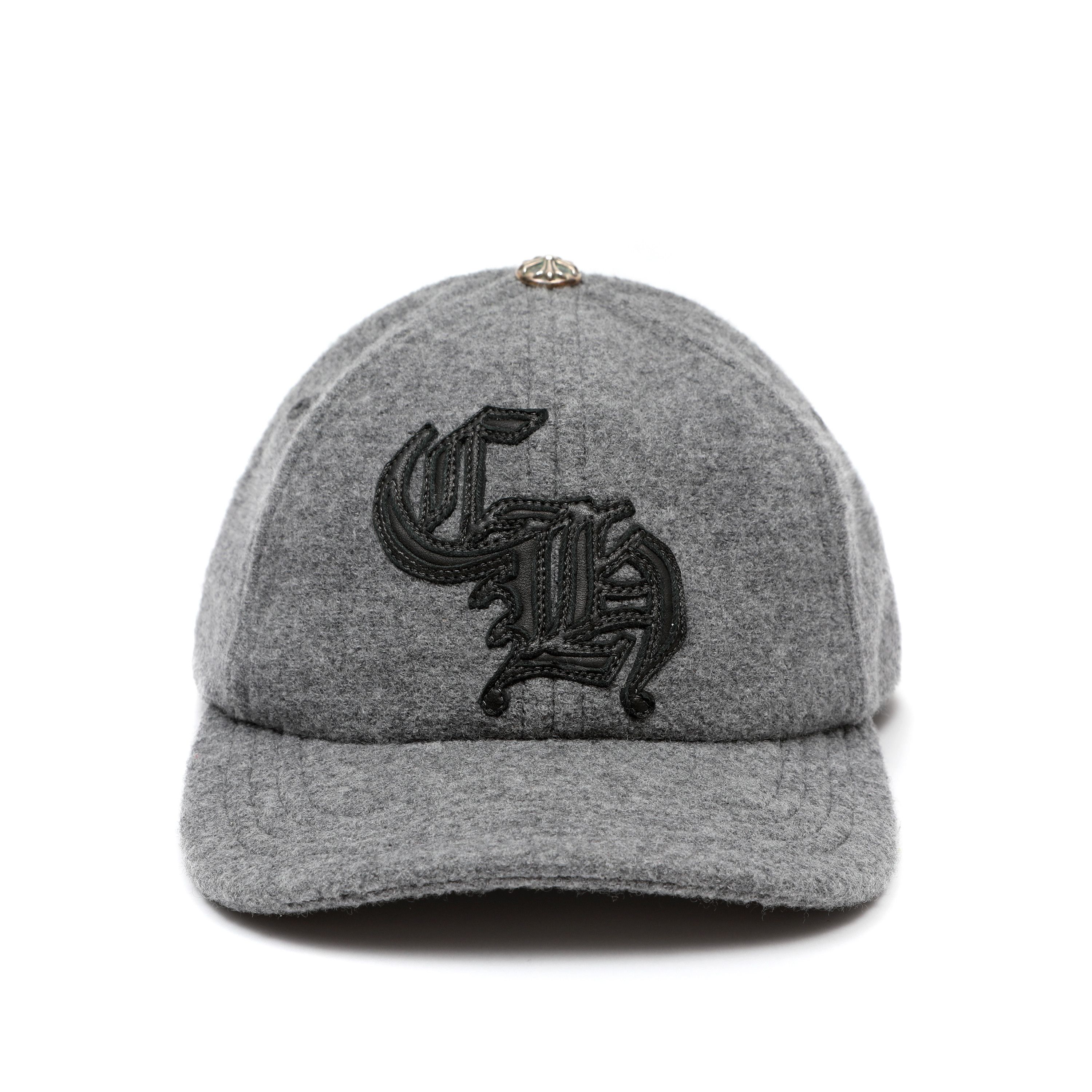Chrome Hearts Grey CH Cashmere / Wool and Leather Patch Baseball Hat Size ONE SIZE - 1 Thumbnail