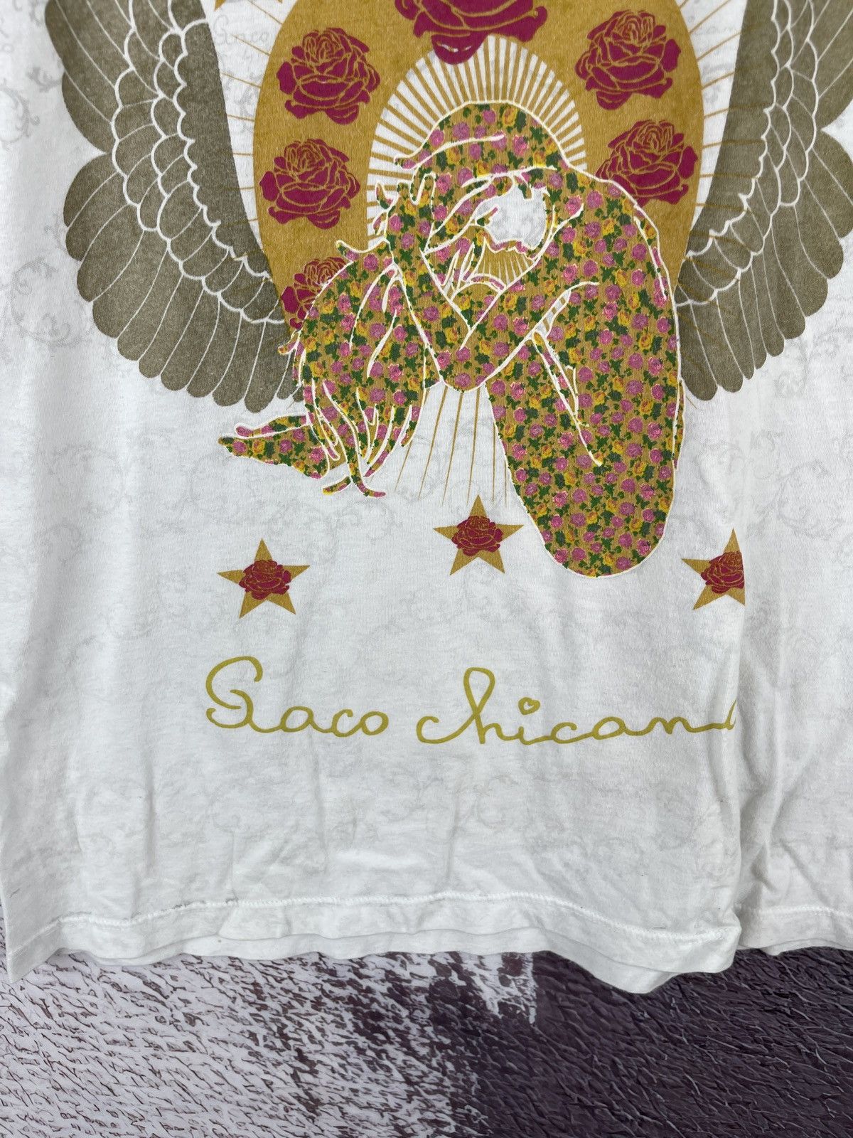 Christian Audigier Paco Chicano by Christian Audigier heaven theme white tee Size S / US 4 / IT 40 - 5 Thumbnail
