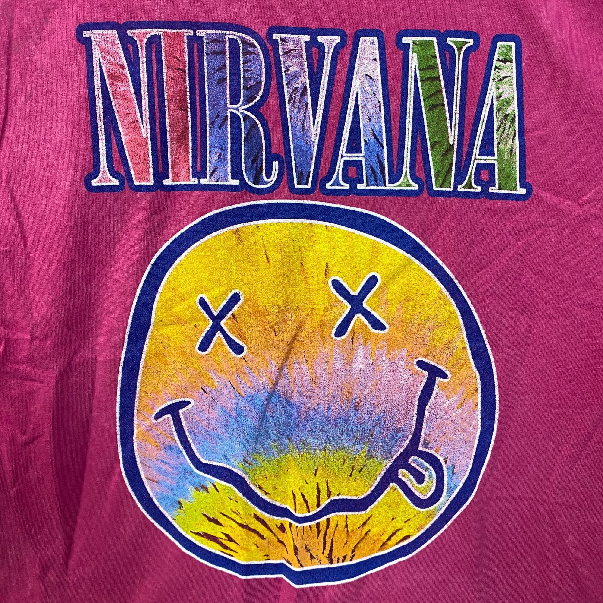 Nirvana Nirvana Nevermind Album Dead Smiley Pink T-Shirt Medium Size US M / EU 48-50 / 2 - 2 Thumbnail