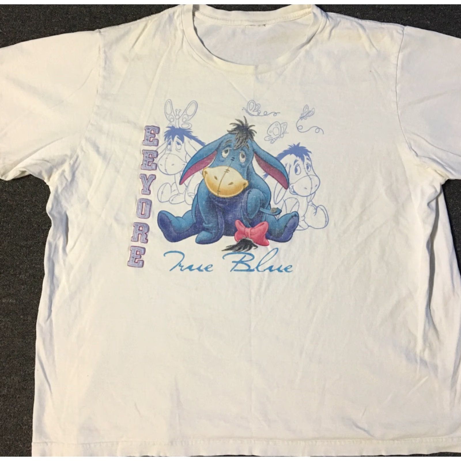 Disney VINTAGE 90s Disney Eeyore Faded Shirt XXL Mickey Mouse Looney Tunes Disneyland Cartoon T-Shirt Men 2XL White Short Sleeve Baseball Style Size US XXL / EU 58 / 5 - 2 Thumbnail