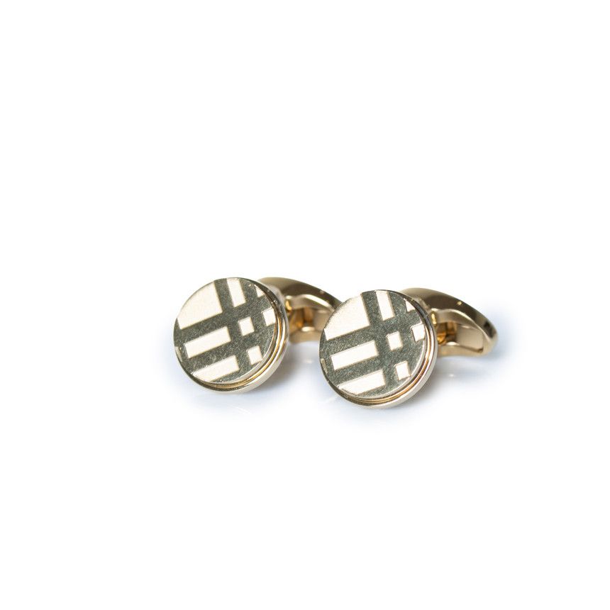 Burberry Burberry, gold toned checkered cufflinks Size ONE SIZE - 5 Thumbnail