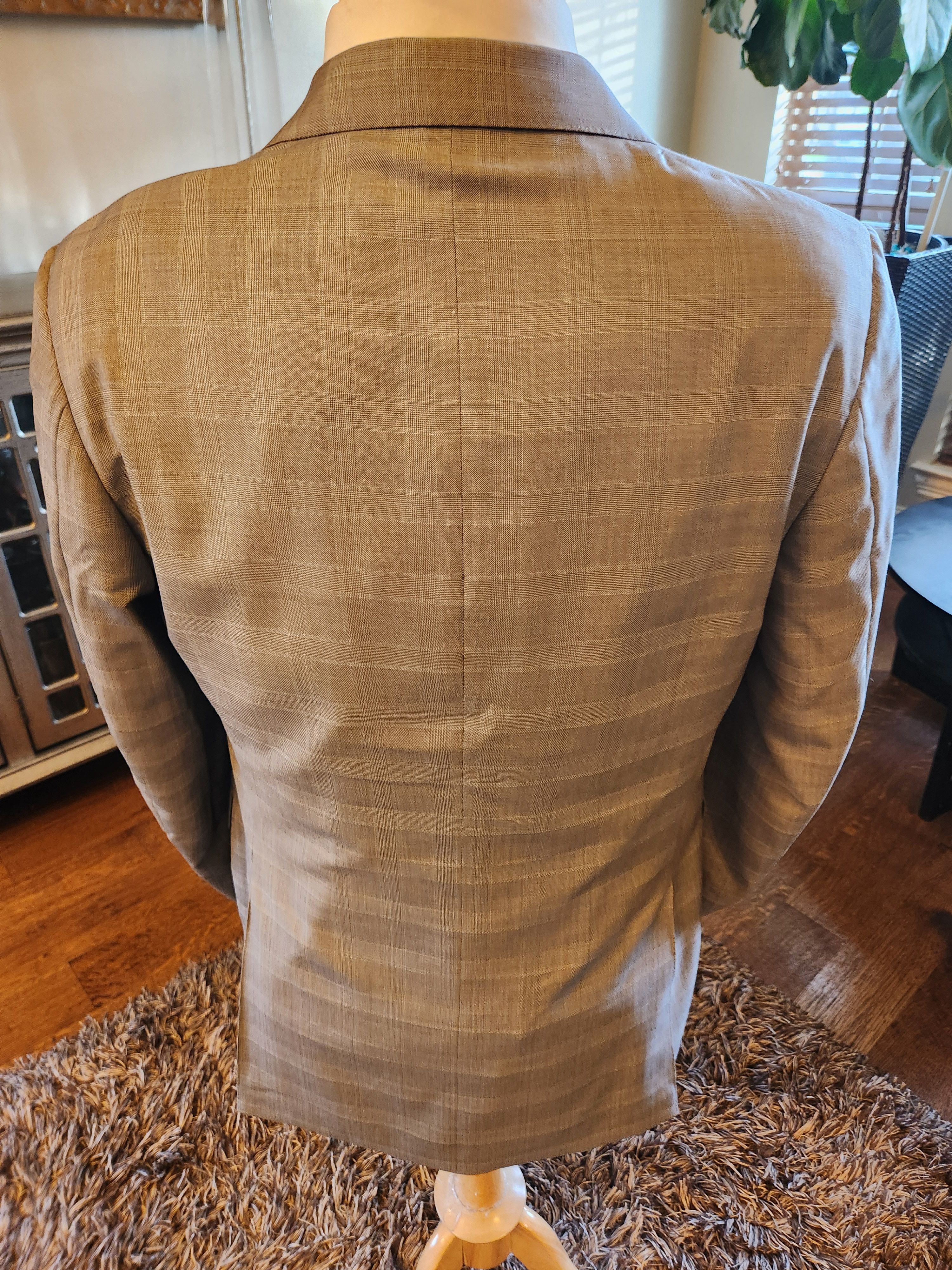 Canali Men's 100% Wool Gray Glen Plaid Blazer Size 44R - 2 Thumbnail